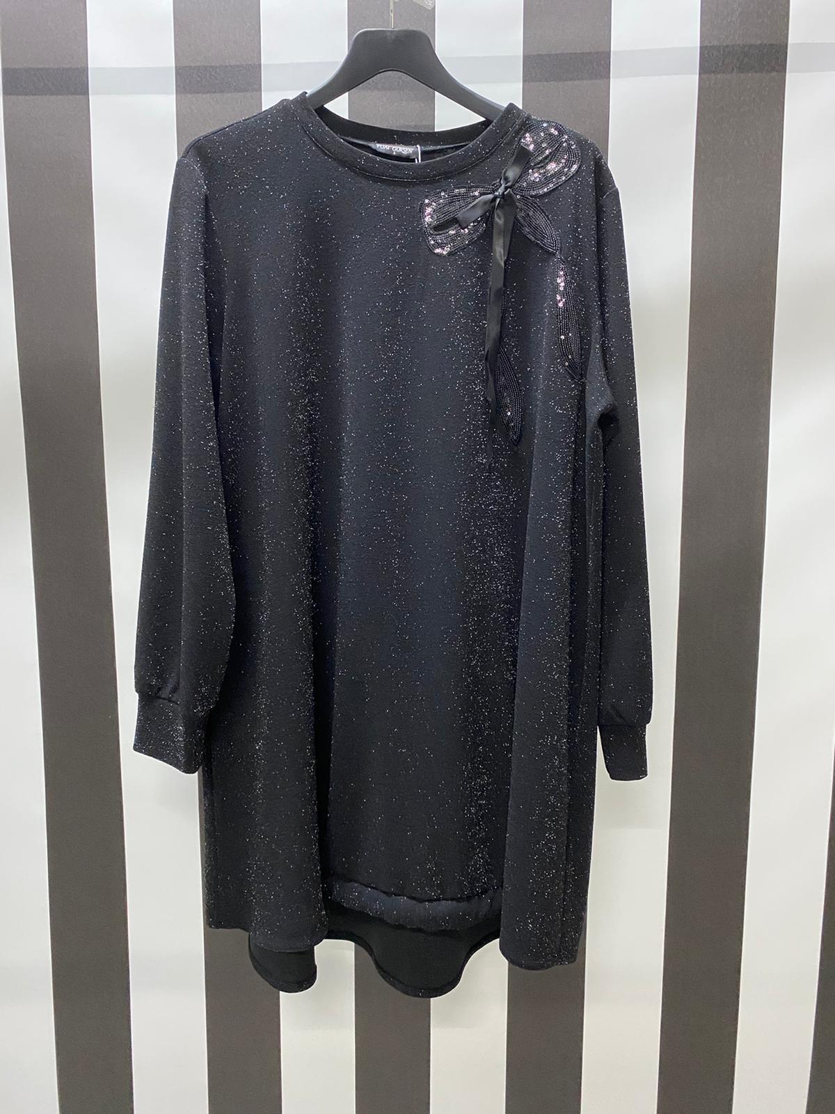 Kurdele Detaylı Bluz 7324 - SİYAH