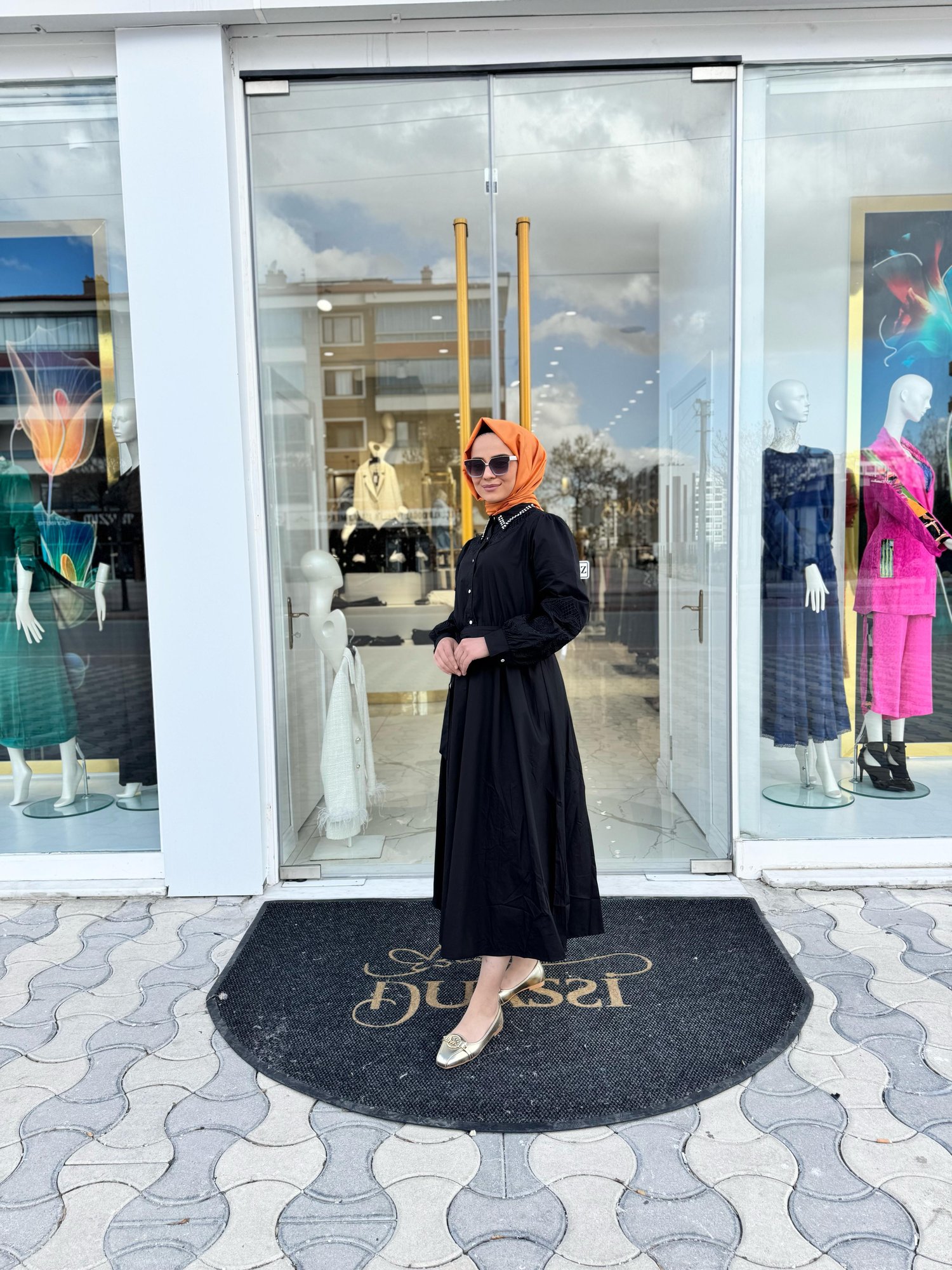 Liora Güpürlü Elbise 3020-s - SİYAH