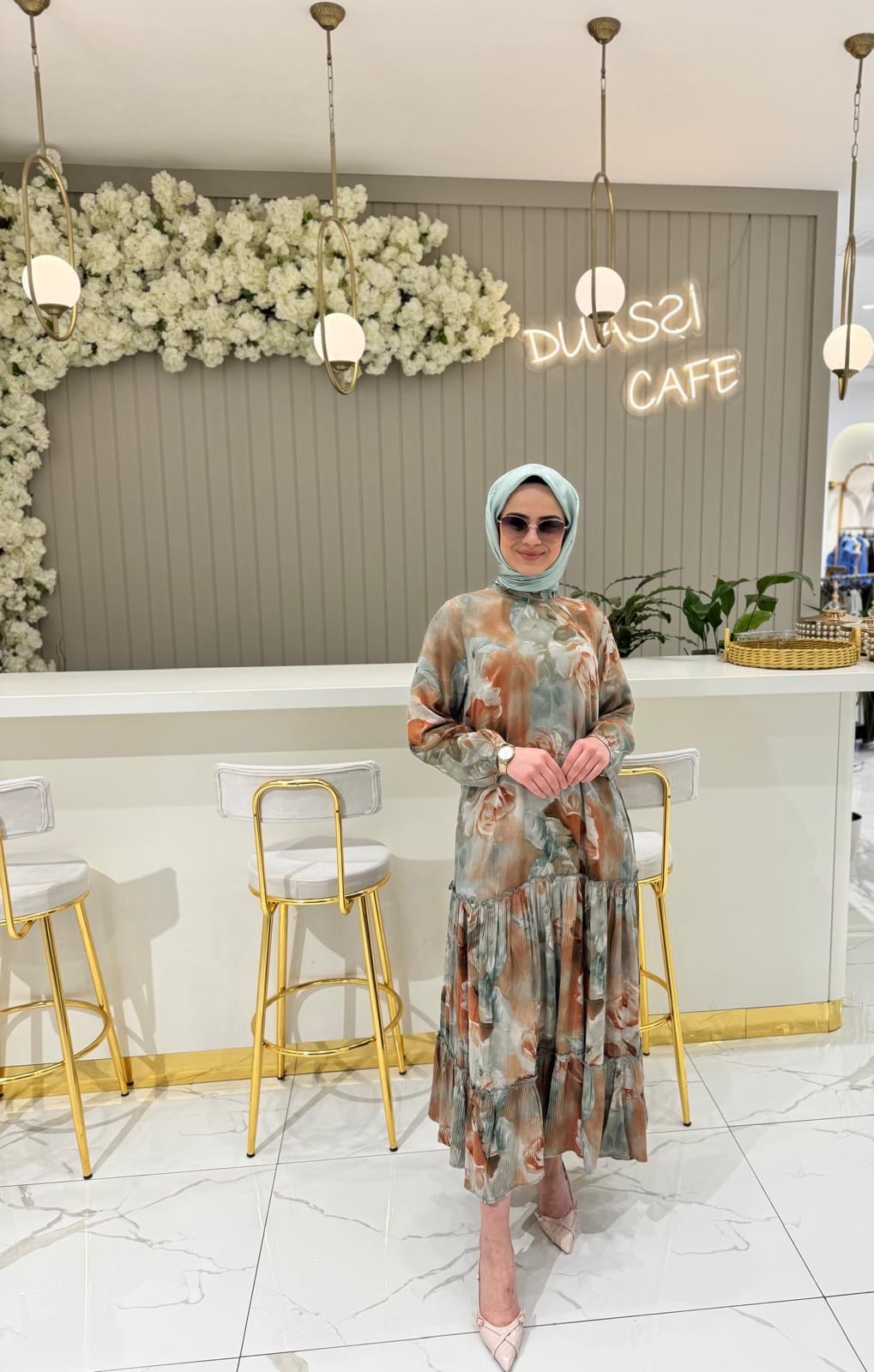 Lissmore İpek Qupra Elbise 5826 - BEJ