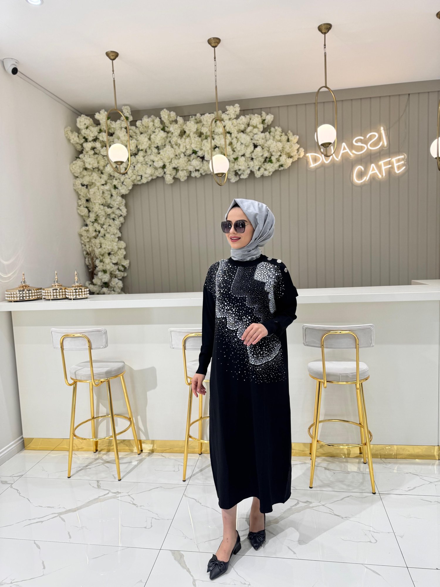 Miss 272 Triko Elbise  - SİYAH