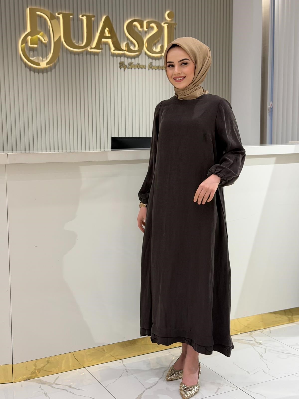 Misswhence 3135 Elbise  - KAHVE