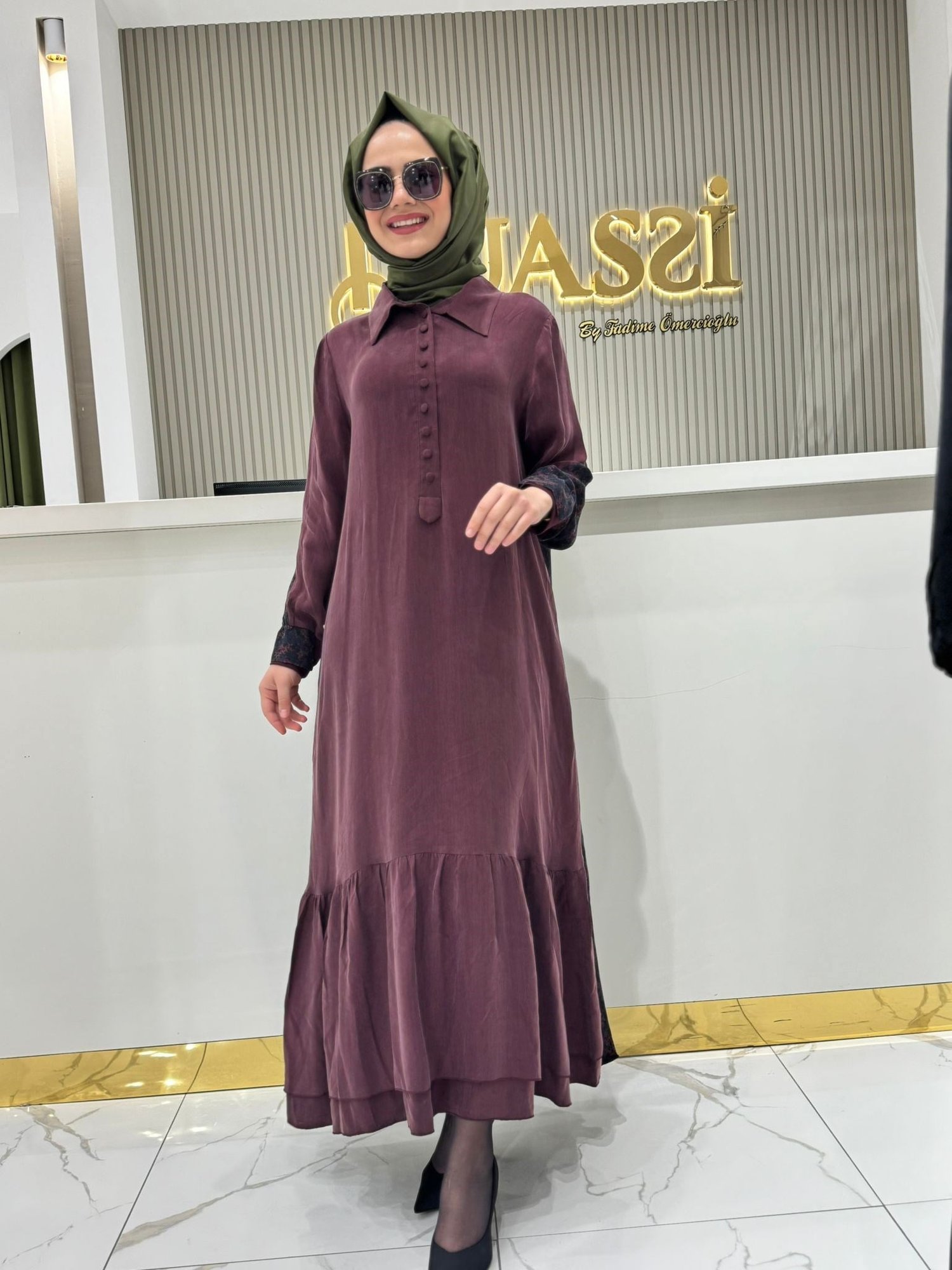 Misswhence 3290 Elbise  - Bordo