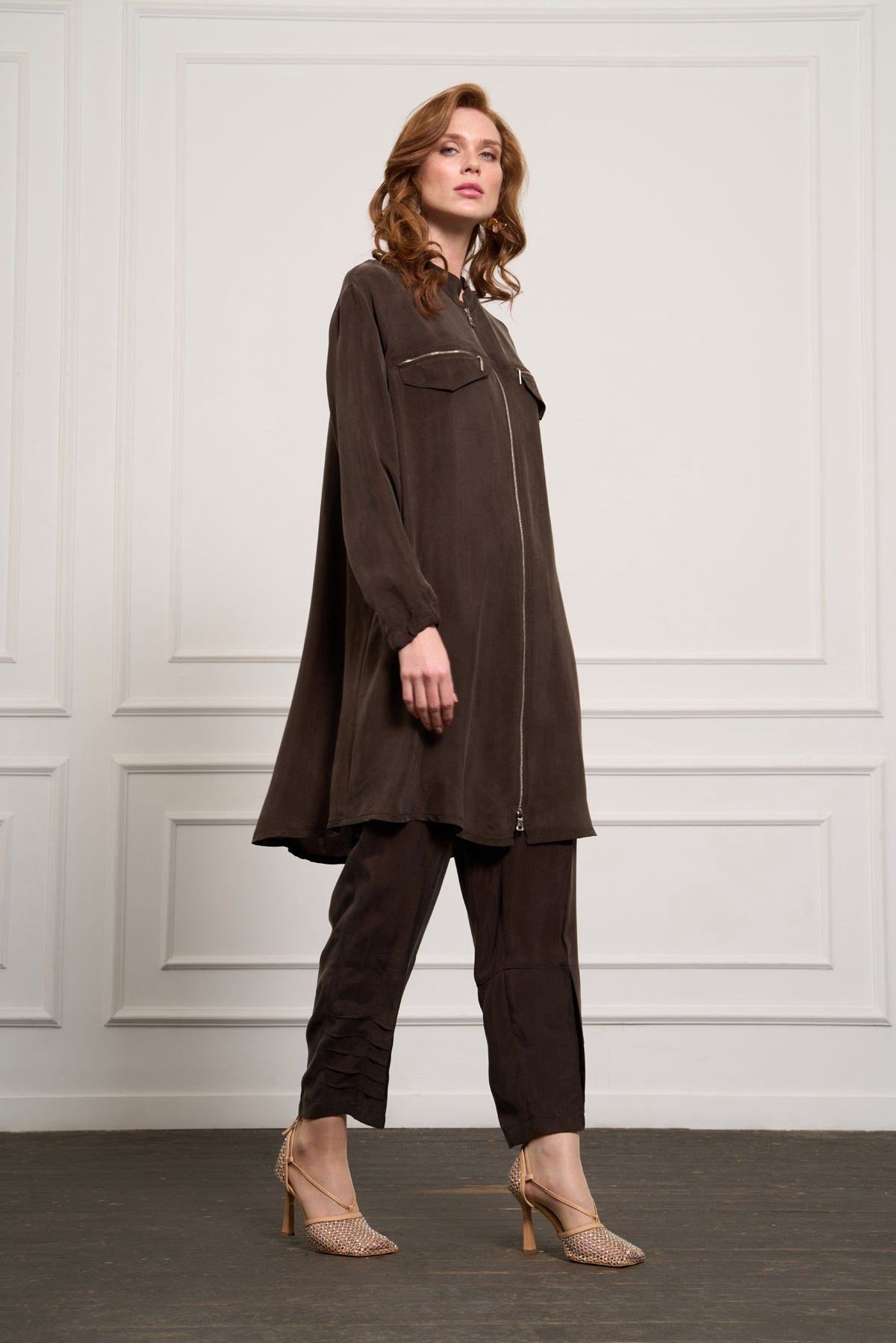 Misswhence Cupro Kap 37402-K - KAHVE