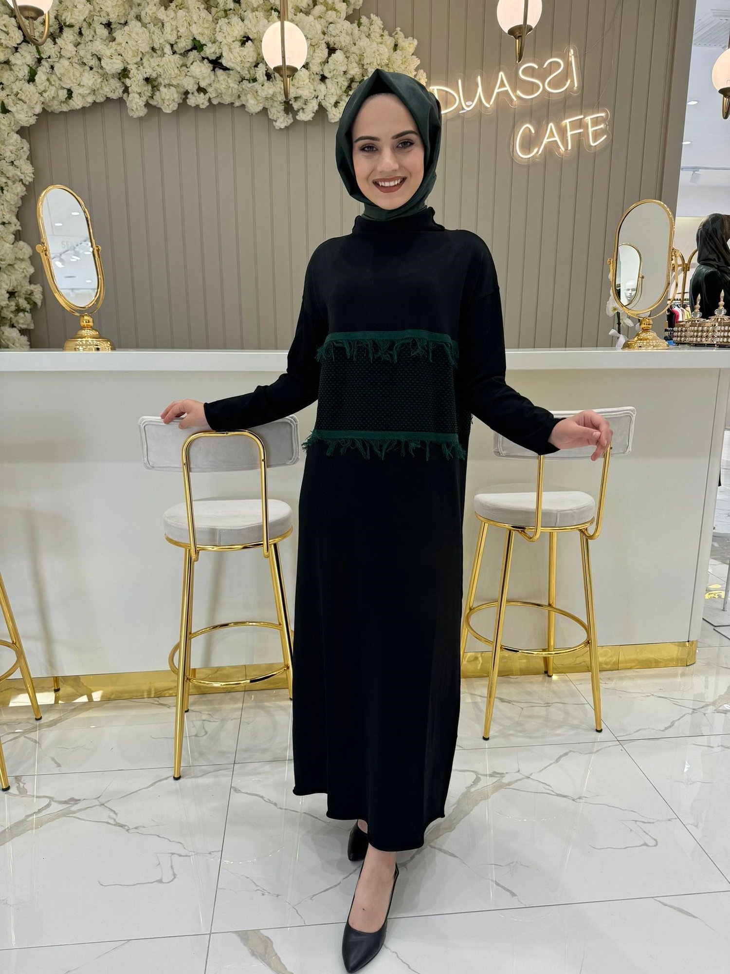 Miswhence Triko Elbise 239 - SİYAH