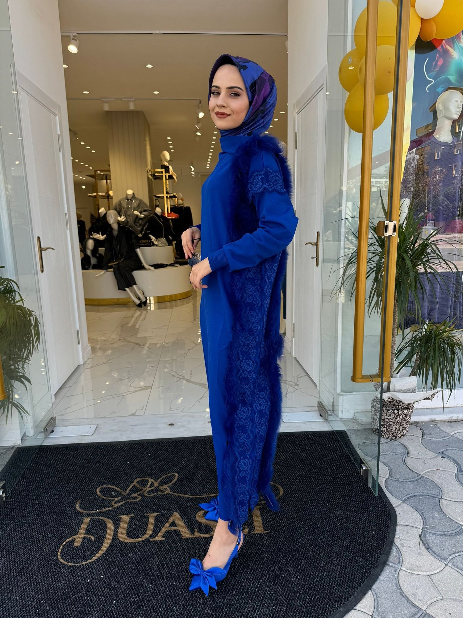 Miswhence Triko Kürklü Elbise 36805 - SAKS