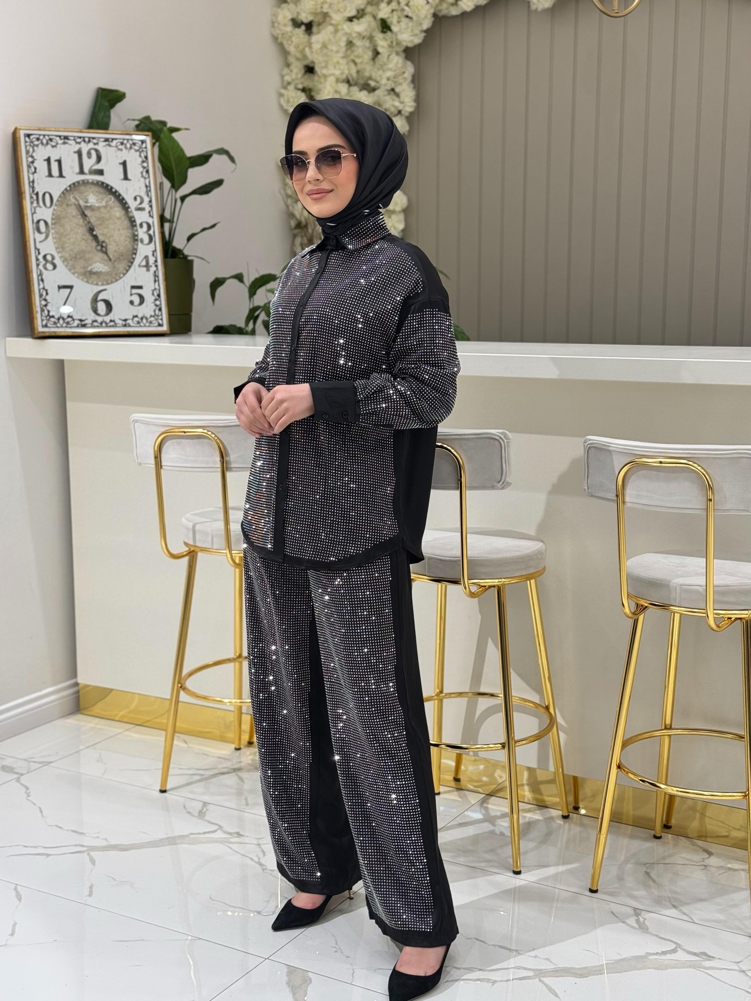 Monica takım 25S3039  - SİYAH