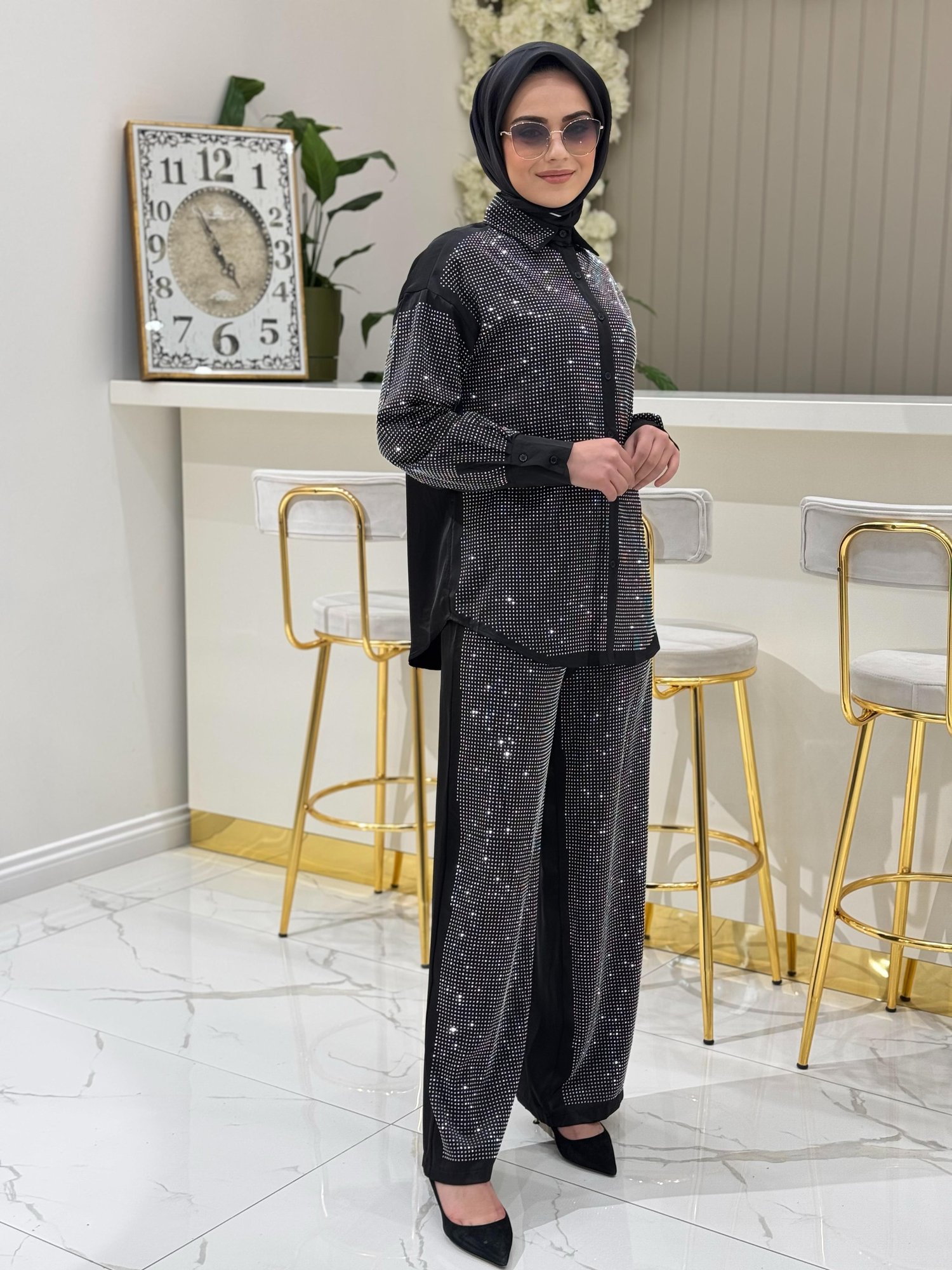 Monica takım 25S3039  - SİYAH