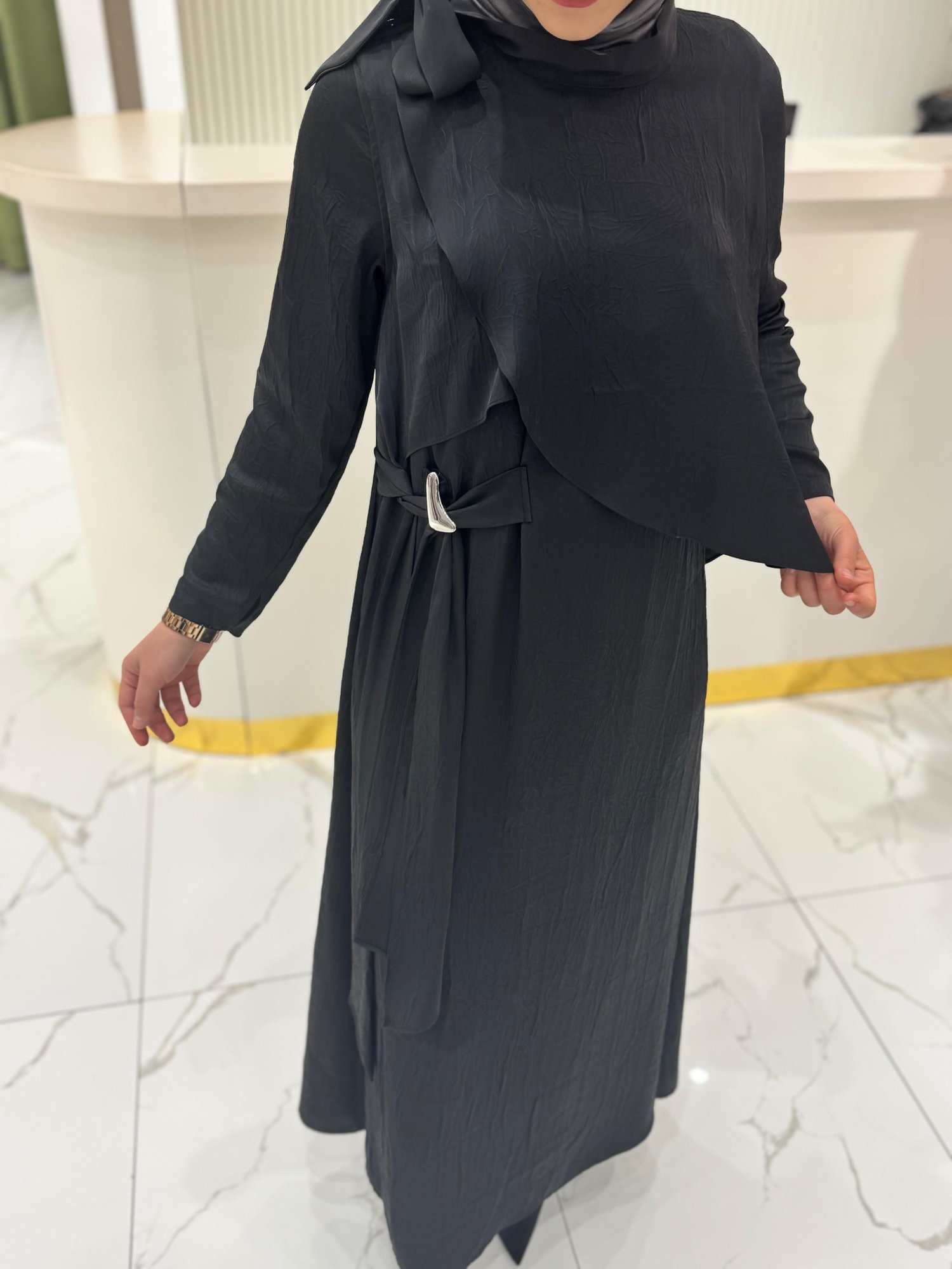 Müsemma Aylin Elbise  - Siyah