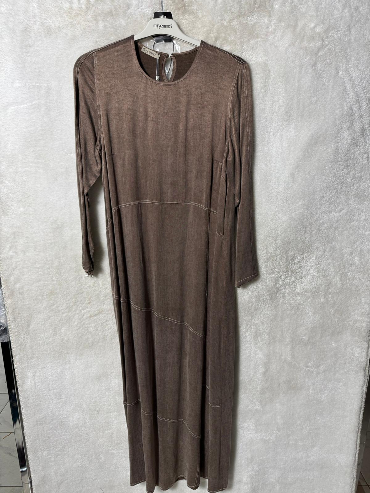 Müsemma Mahperi Elbise 3573 - KAHVE