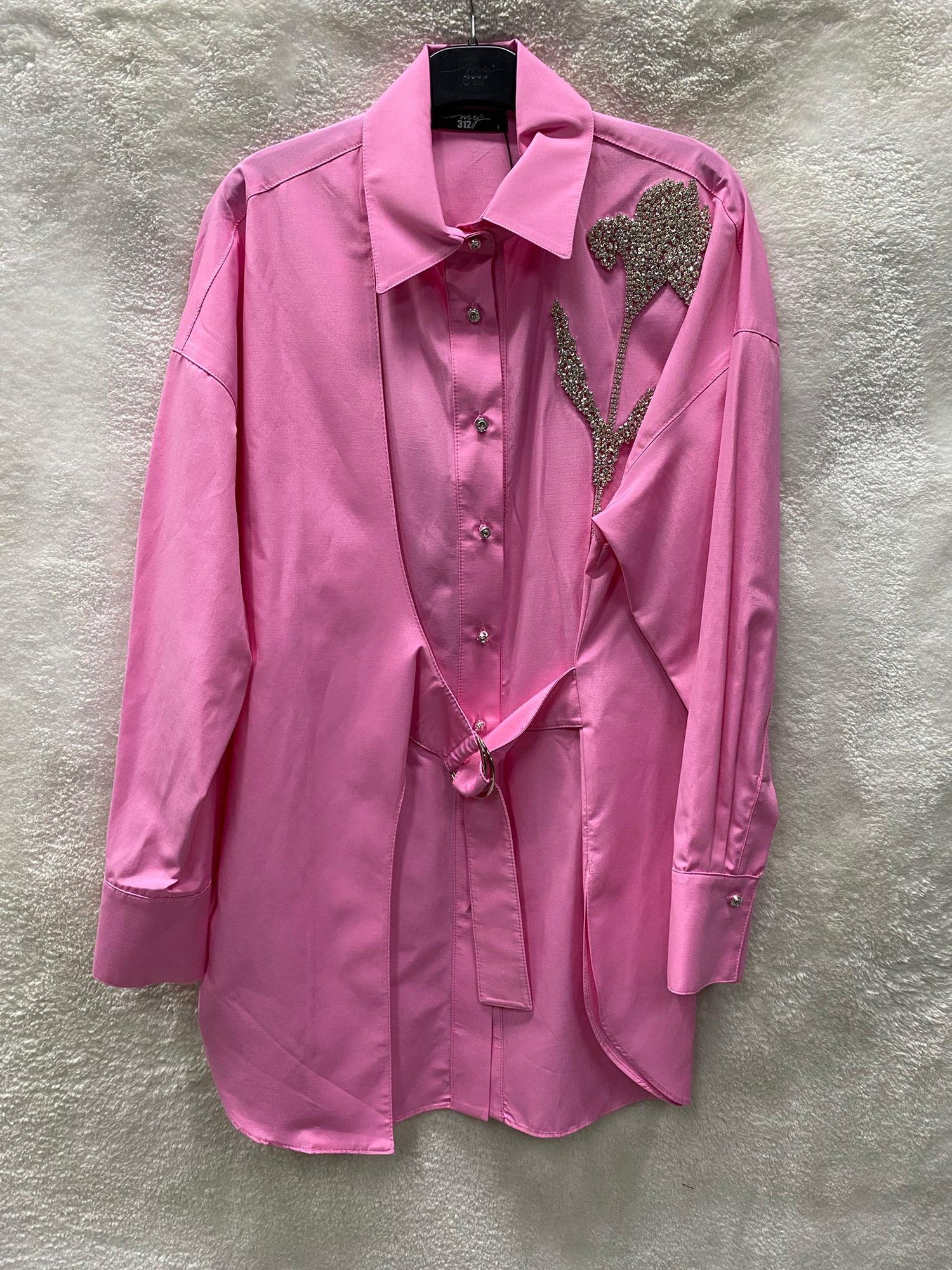 My312 Çiçek Taşlı Gömlek 8400 - PEMBE