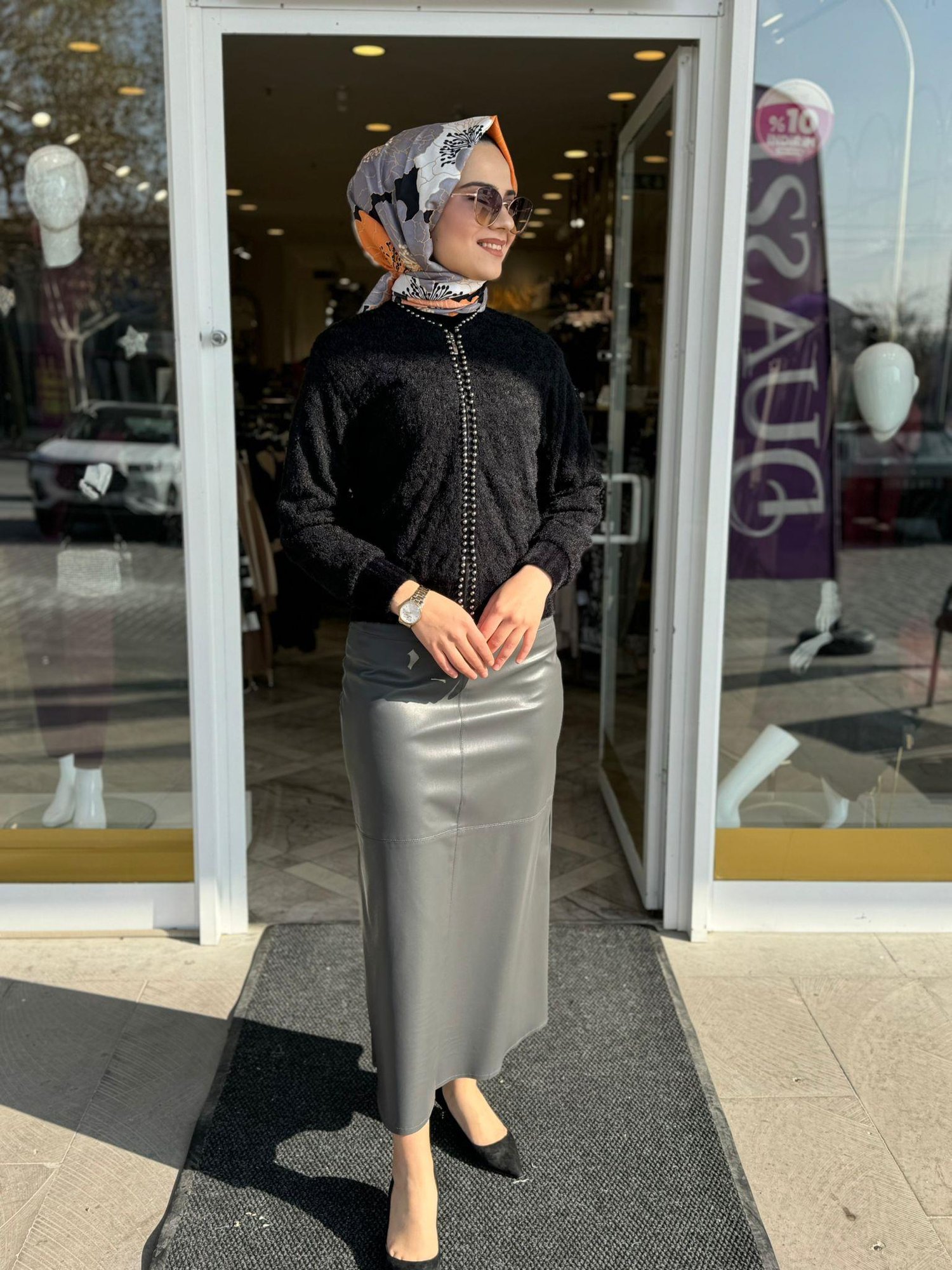 My312 İncili Dantelli Ceket 8417 - SİYAH
