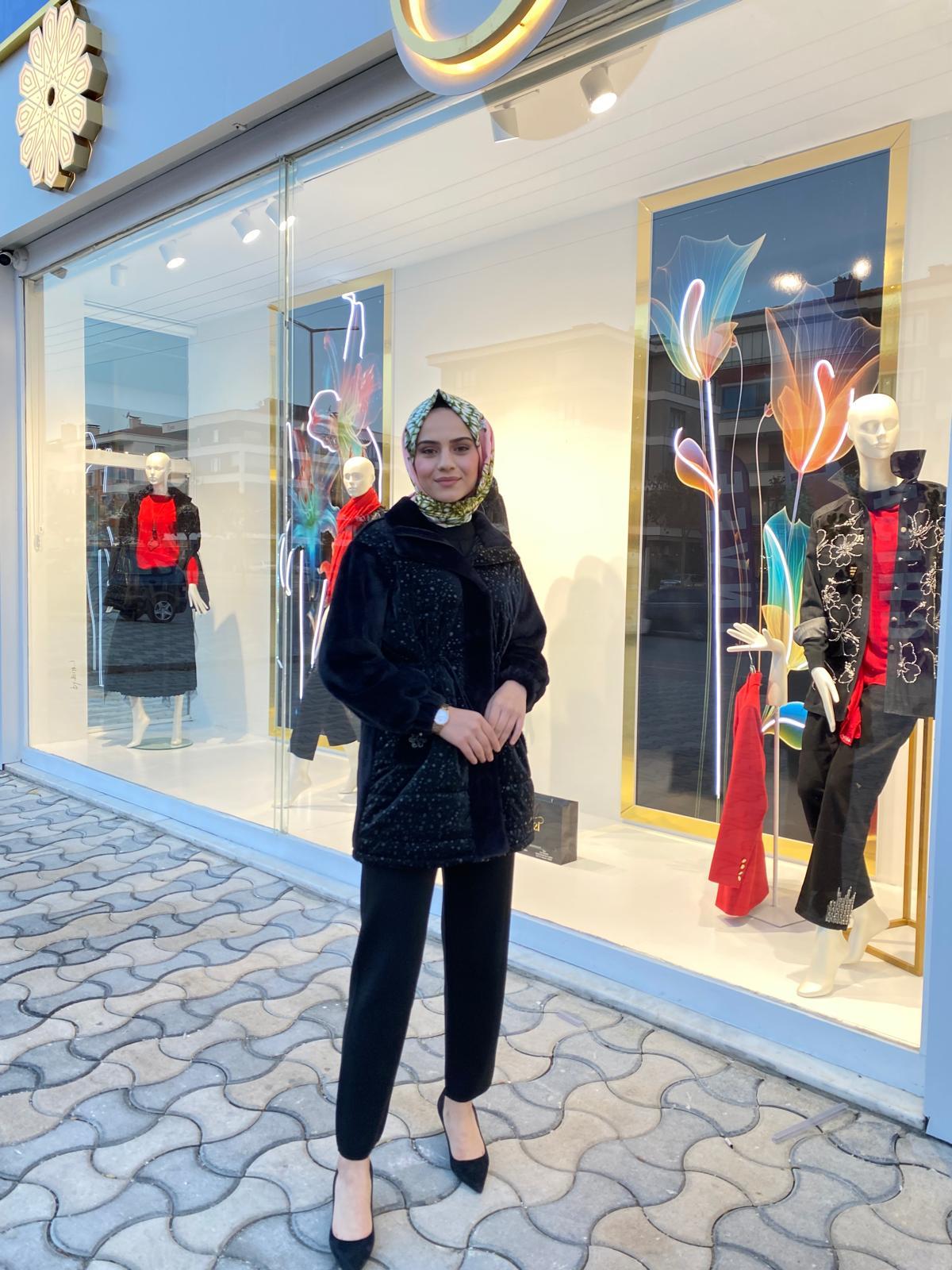 My312 Kapitoneli Angora Kaban 7457 - SİYAH