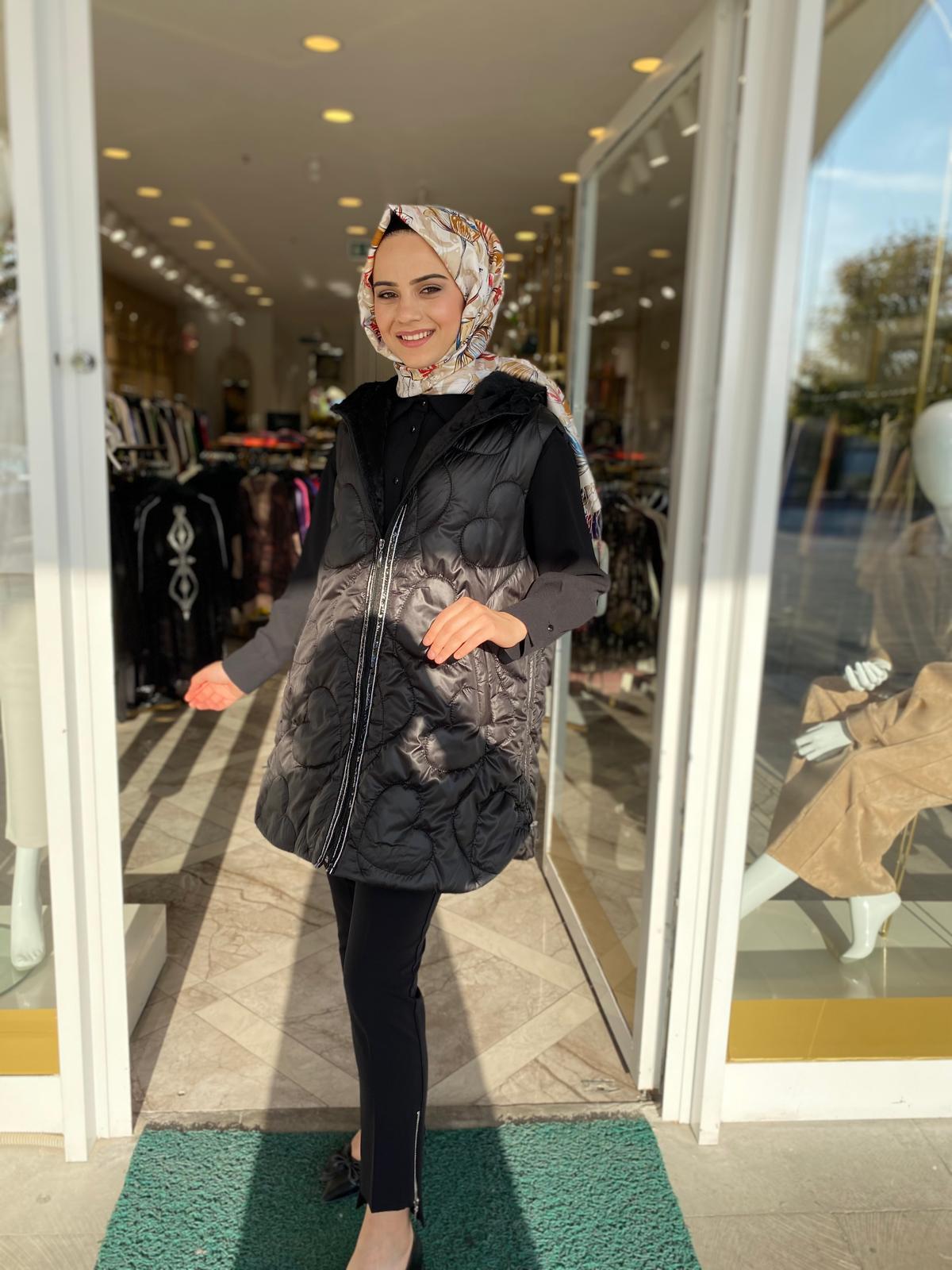 My312 Kapitoneli Yelek 9303 - SİYAH