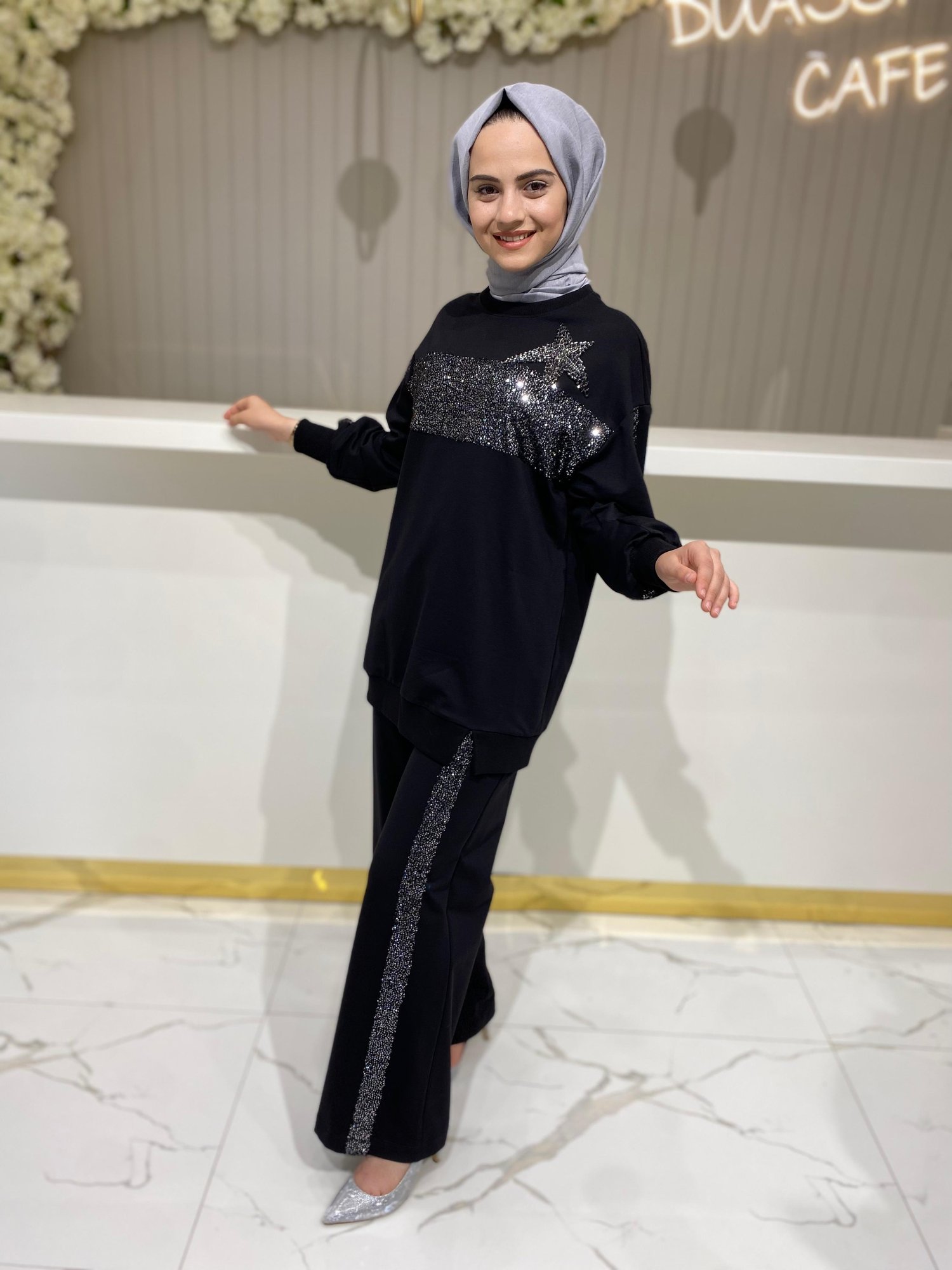 My312 Yıldız Detaylı Takım 1307 - SİYAH