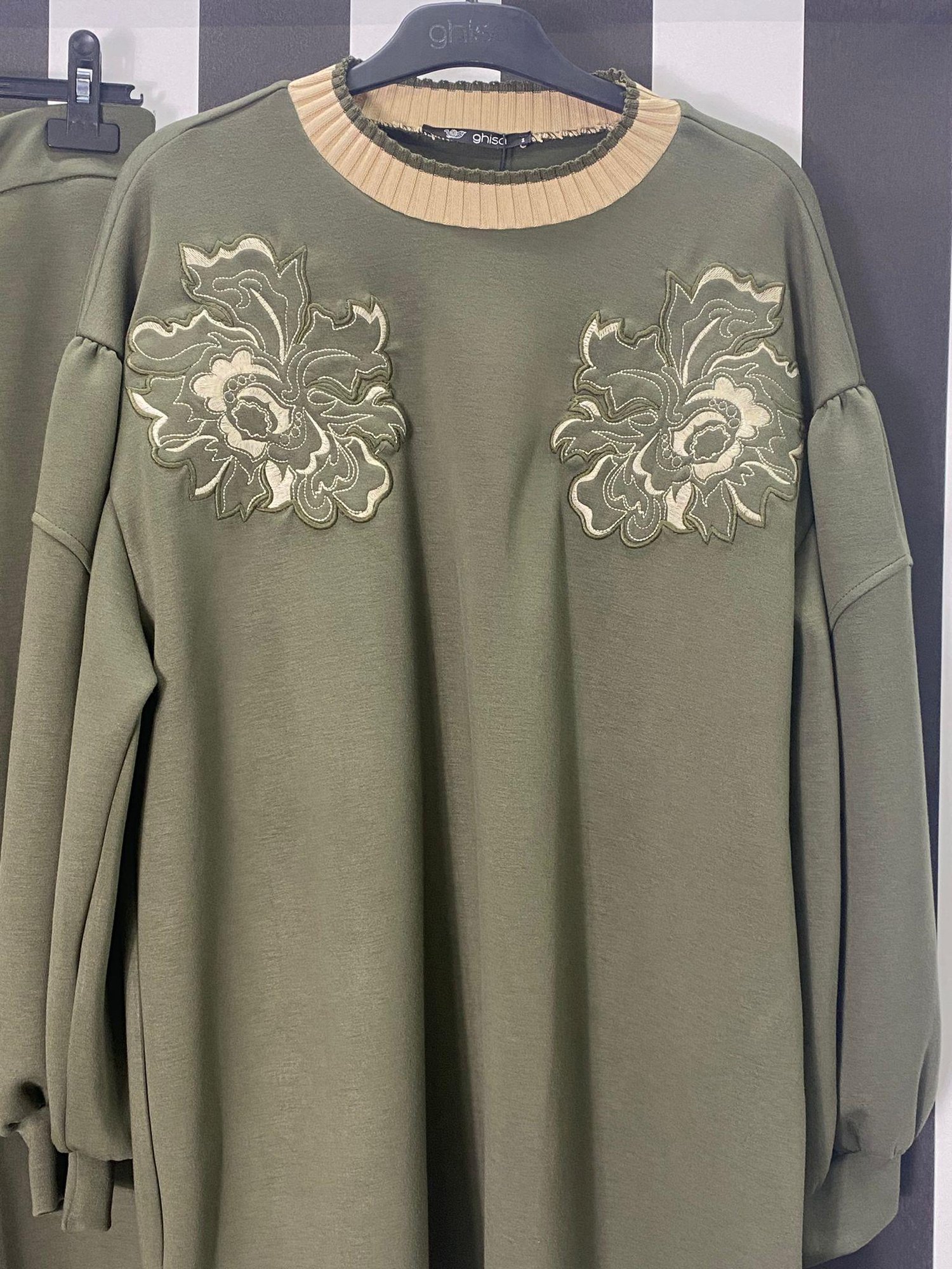 Nakış Detaylı Tunik Pantolon Takımı 4408 - YEŞİL