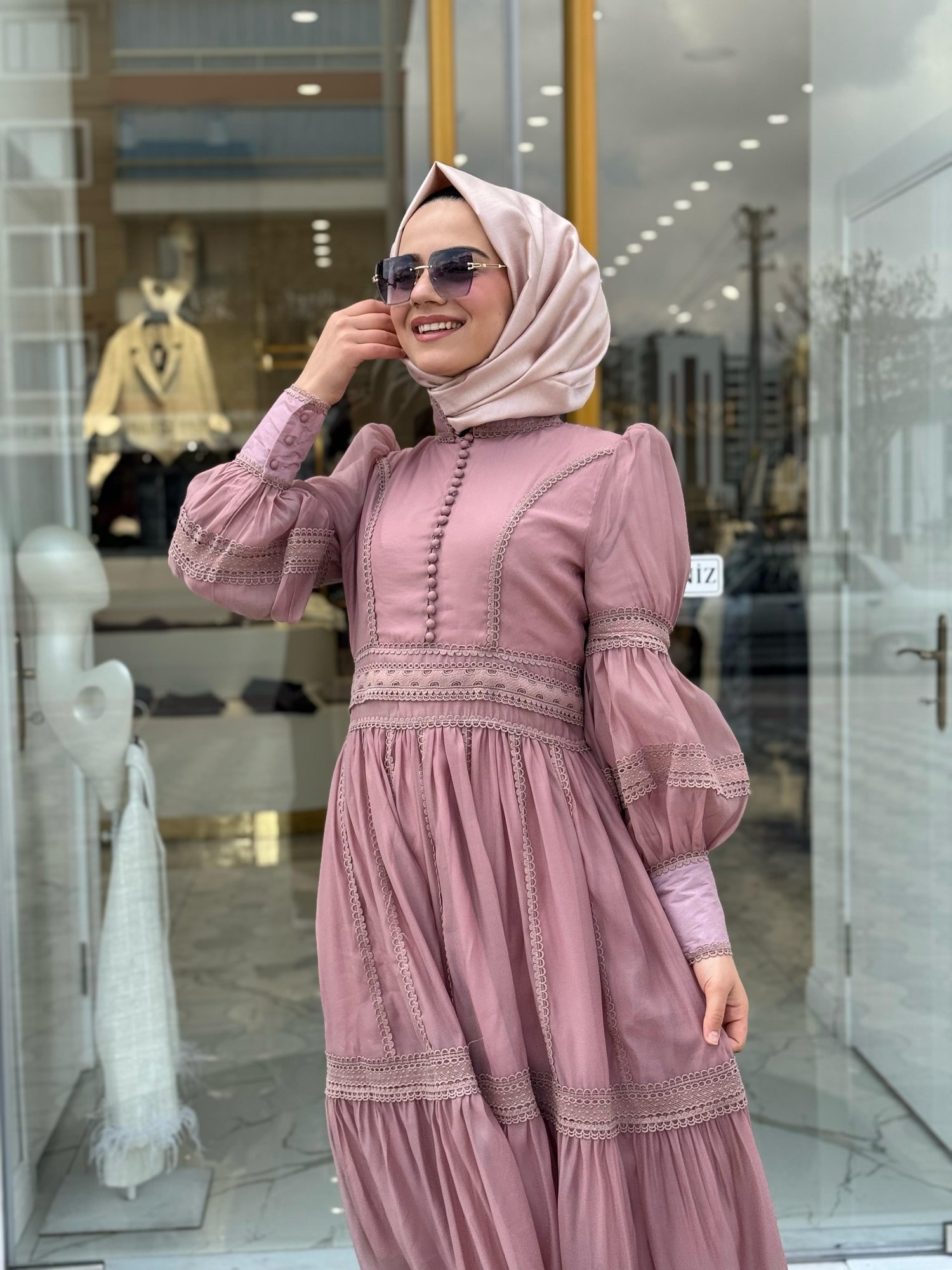 Nily Elbise 3055-S - PEMBE