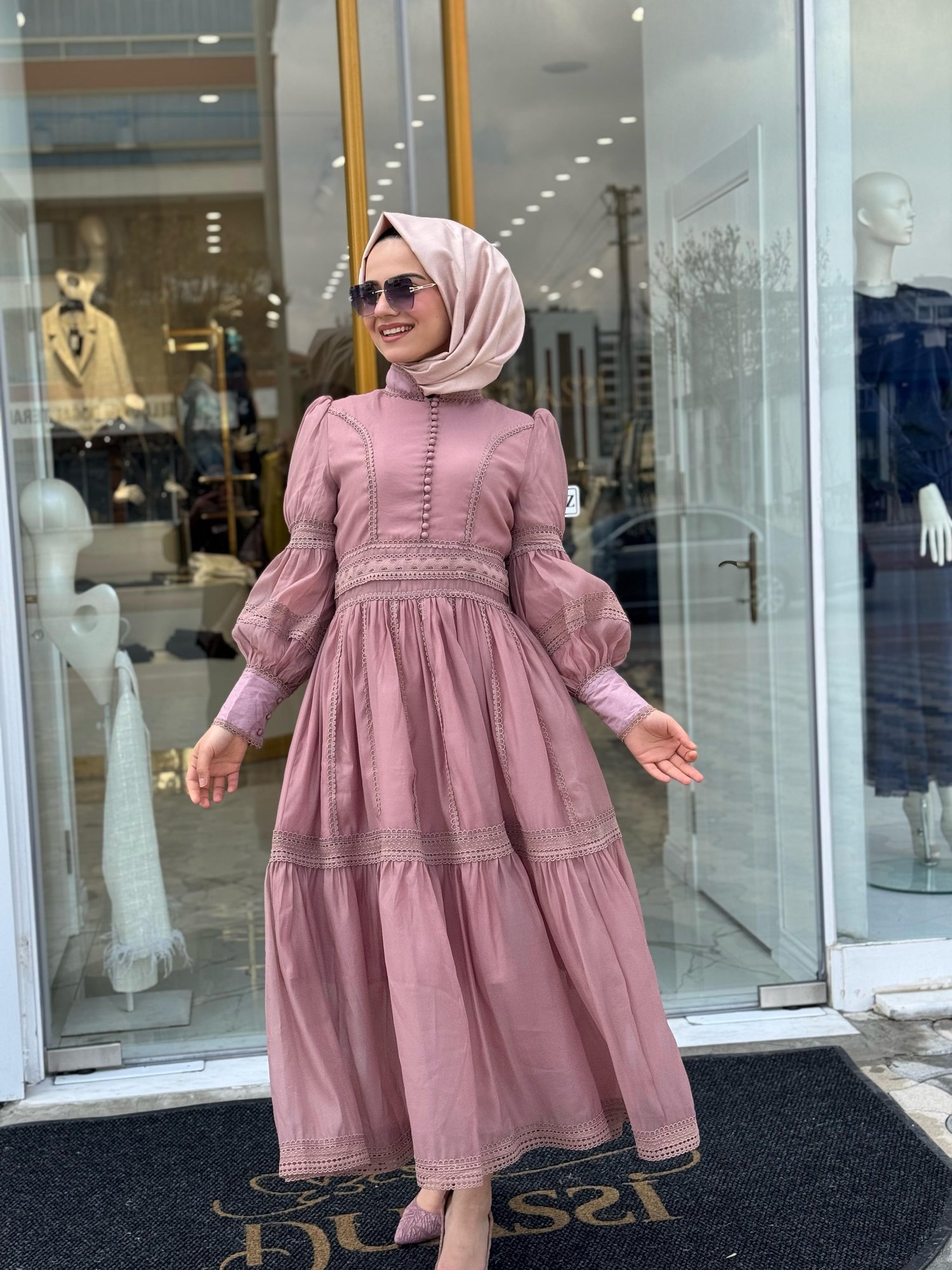 Nily Elbise 3055-S - PEMBE