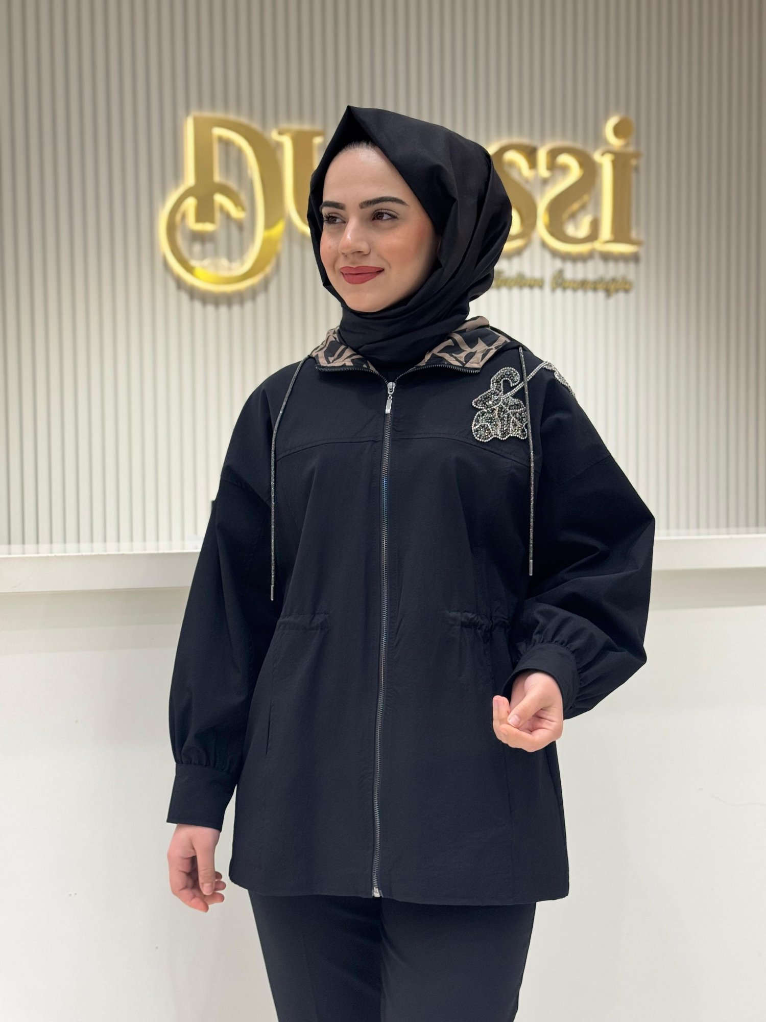 Nure 1004 Trençkot  - Siyah