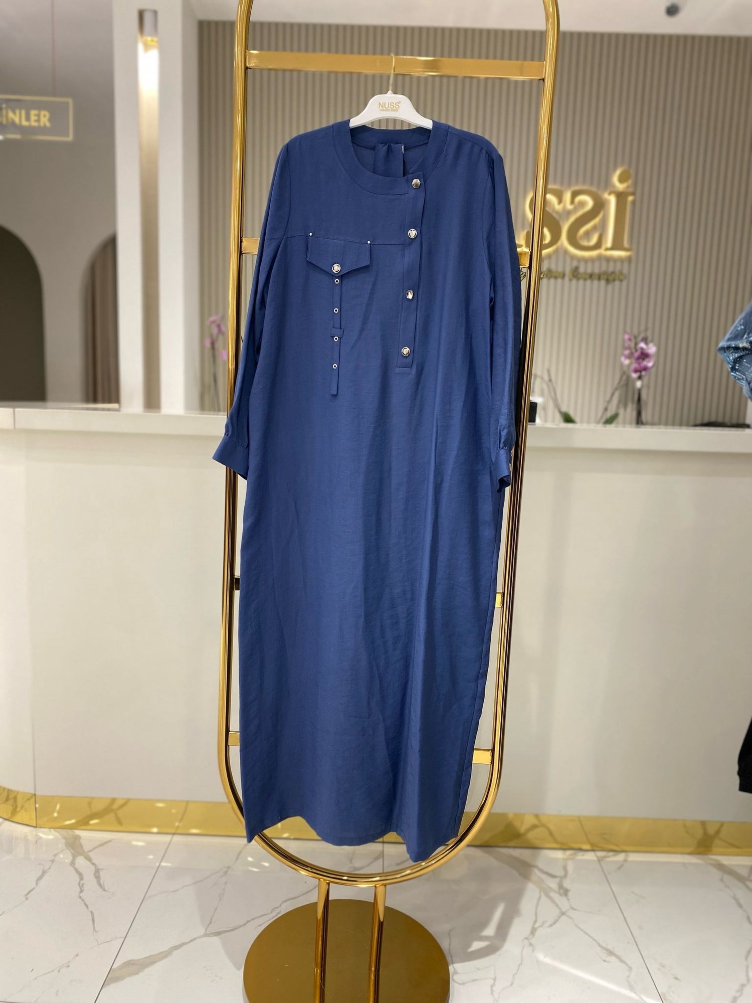Nuss Tensel Elbise 2032-Y - indigo mavi