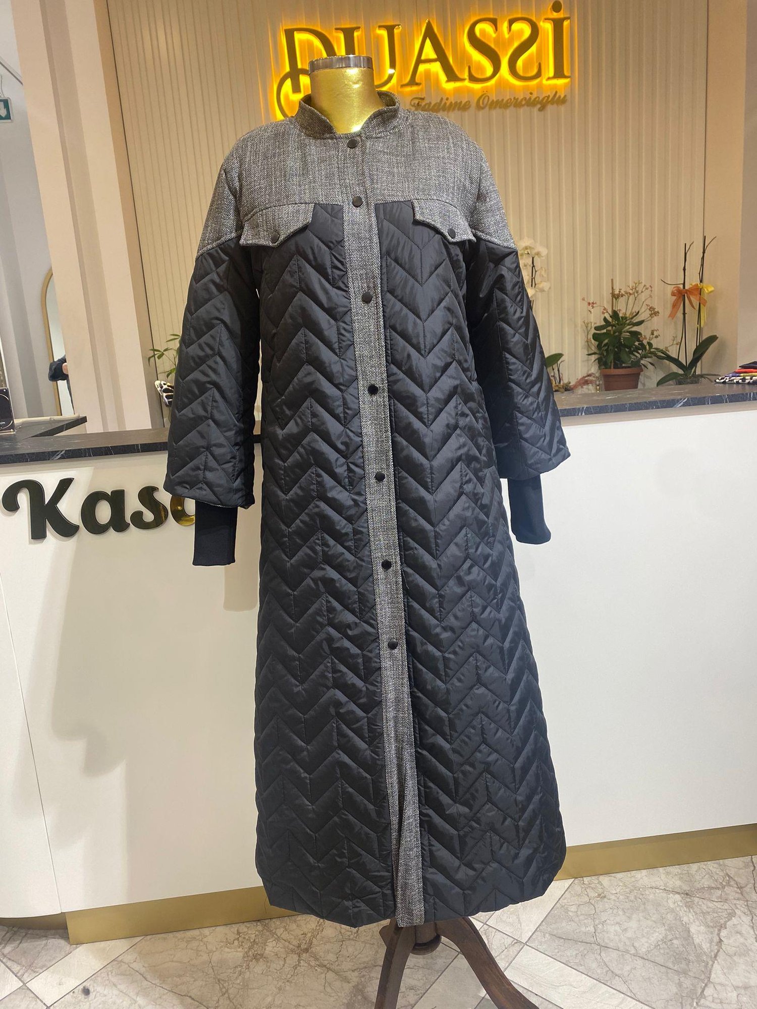 Omuz Detaylı Mont 3534 - SİYAH