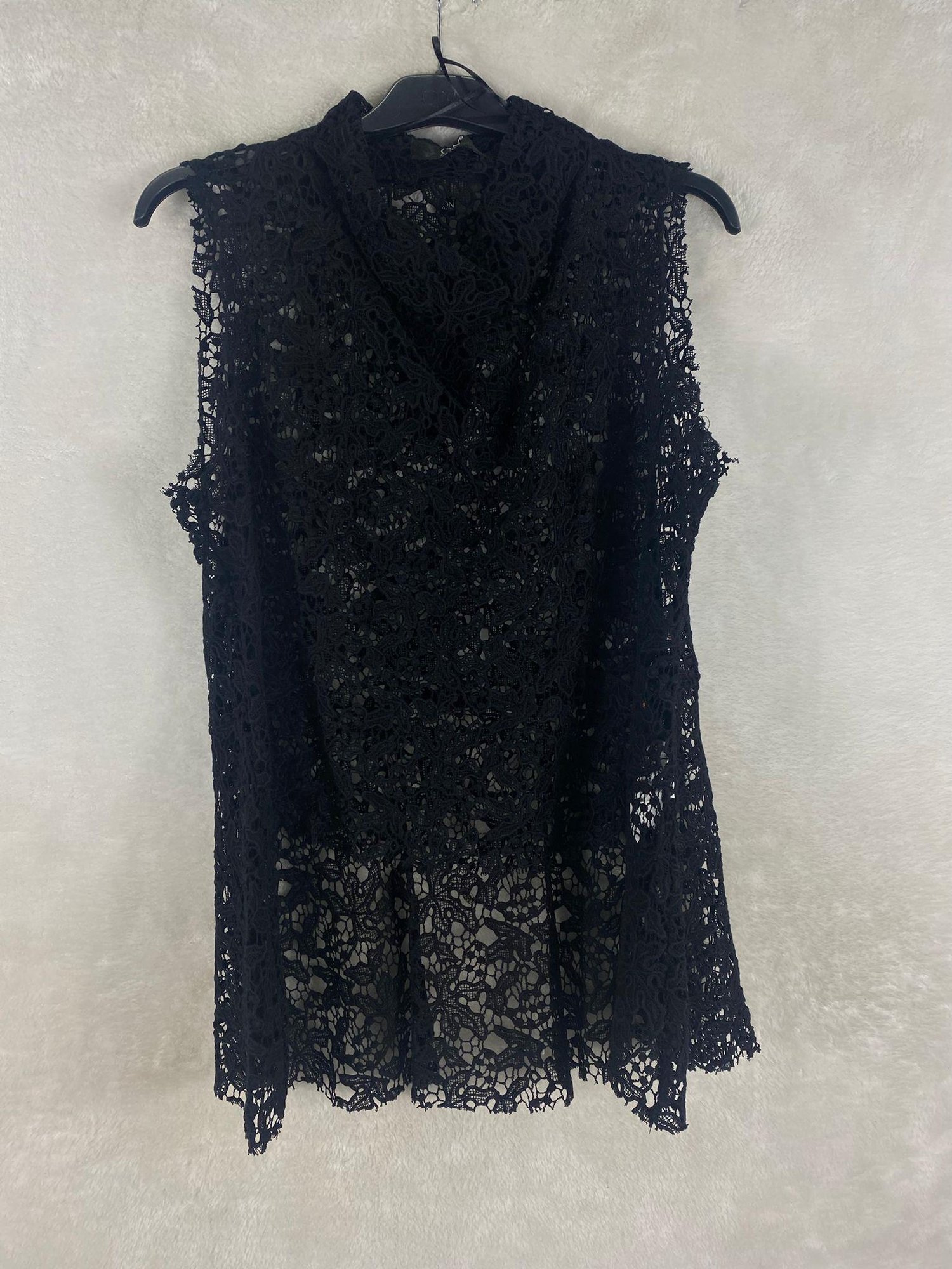 On Triko Dantelli Bluz 34334 - SİYAH