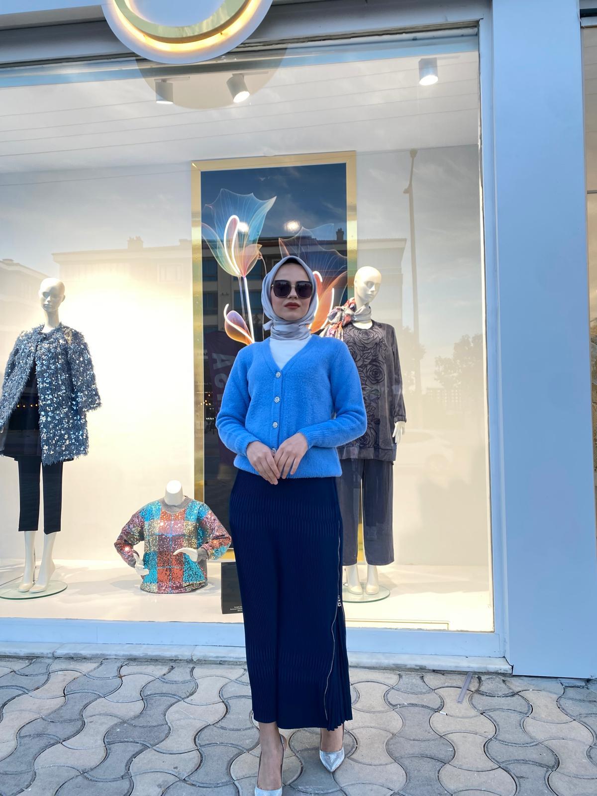 On Triko Hırka 43952 - MAVİ
