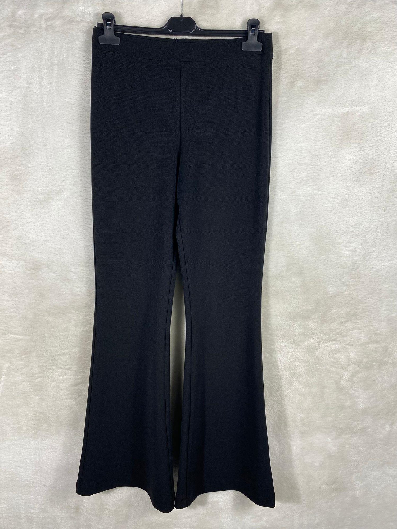 On Triko İnce Fitilli İspanyol Tayt Pantolon 34166 - SİYAH