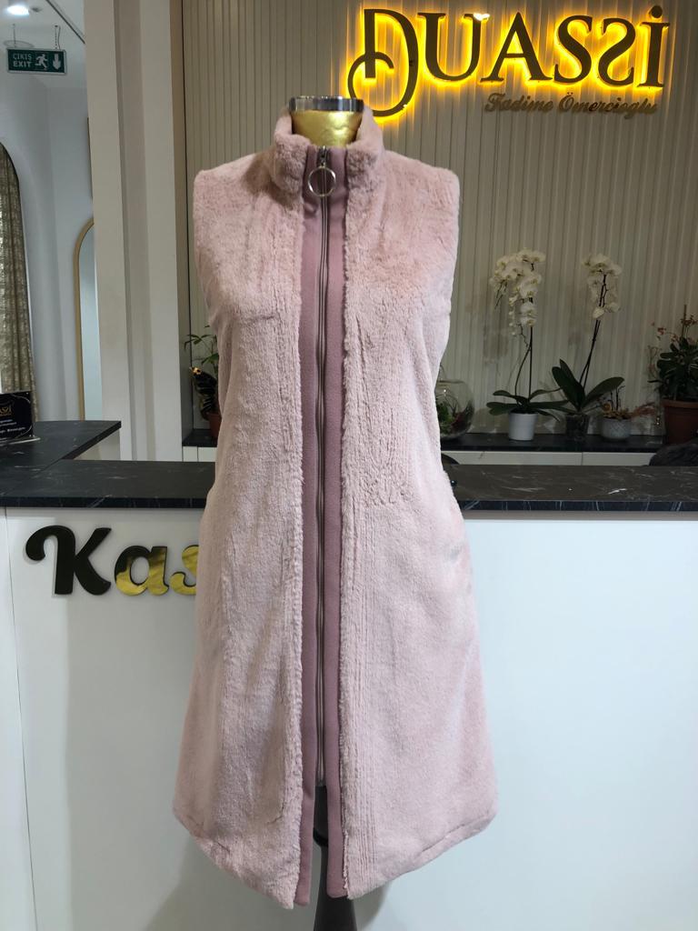 Peluş Yelek 9001 - Pudra