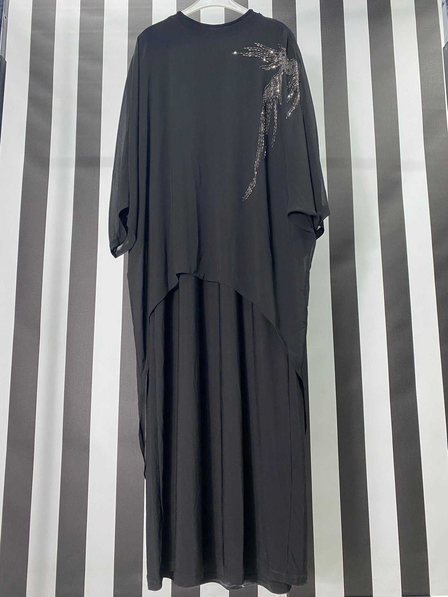 Piliseli Sandy Şifon Abiye 817 - SİYAH