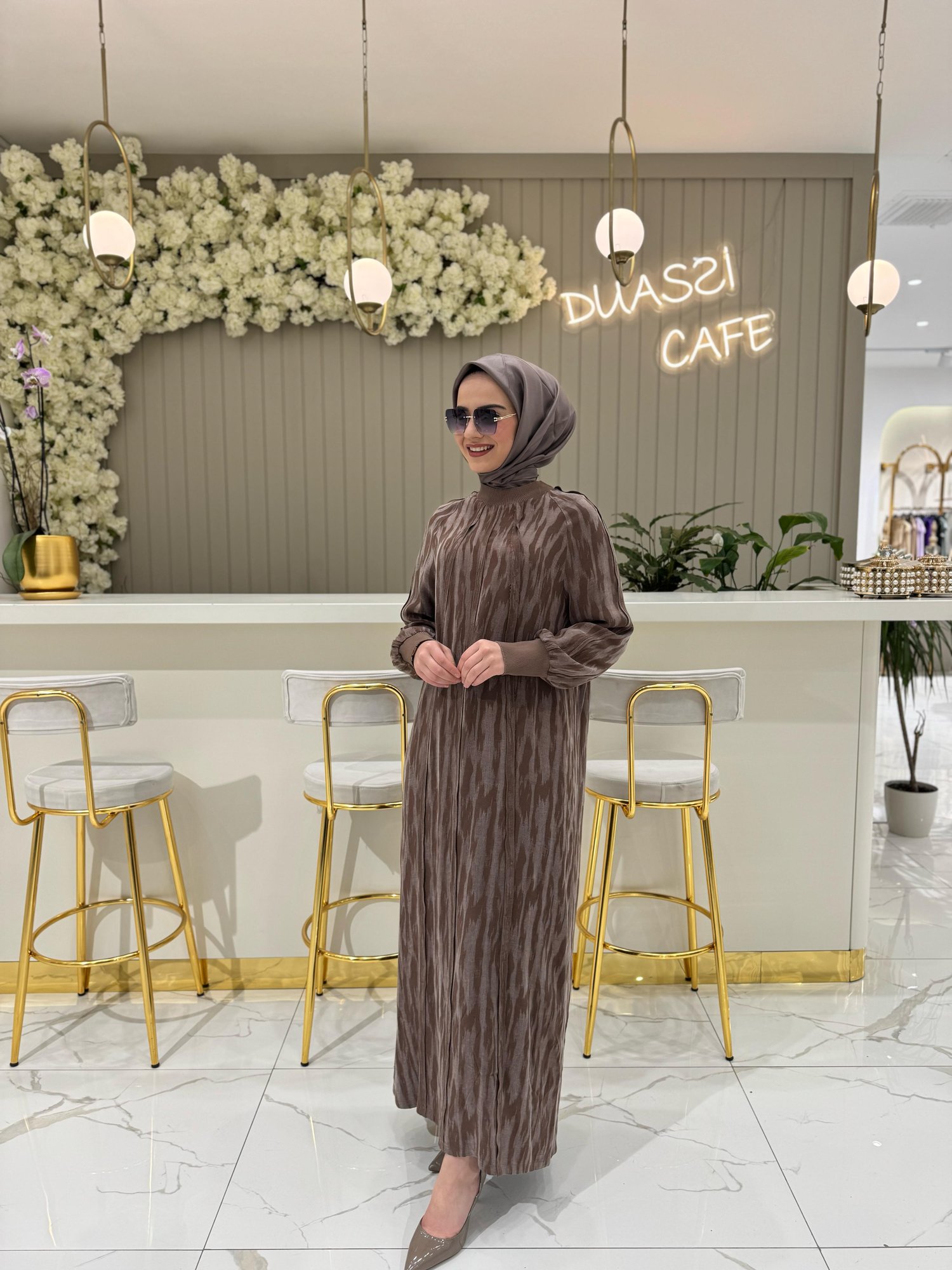 Qmash Qupra Elbise 9123-K - KAHVE