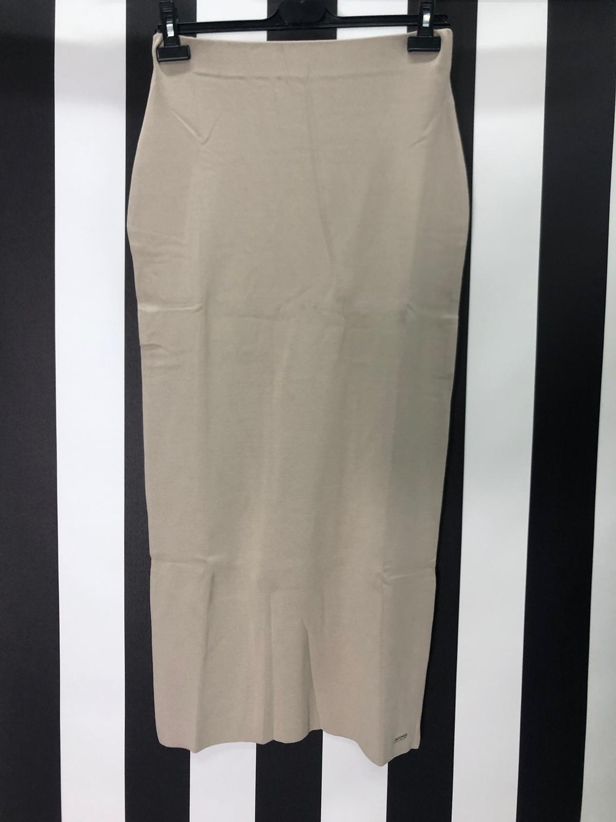 Rayon Düz Lastikli Kalem Etek 103 - BEJ