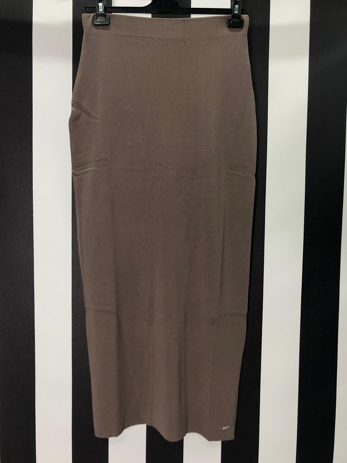 Rayon Düz Lastikli Kalem Etek 103 - KAHVE