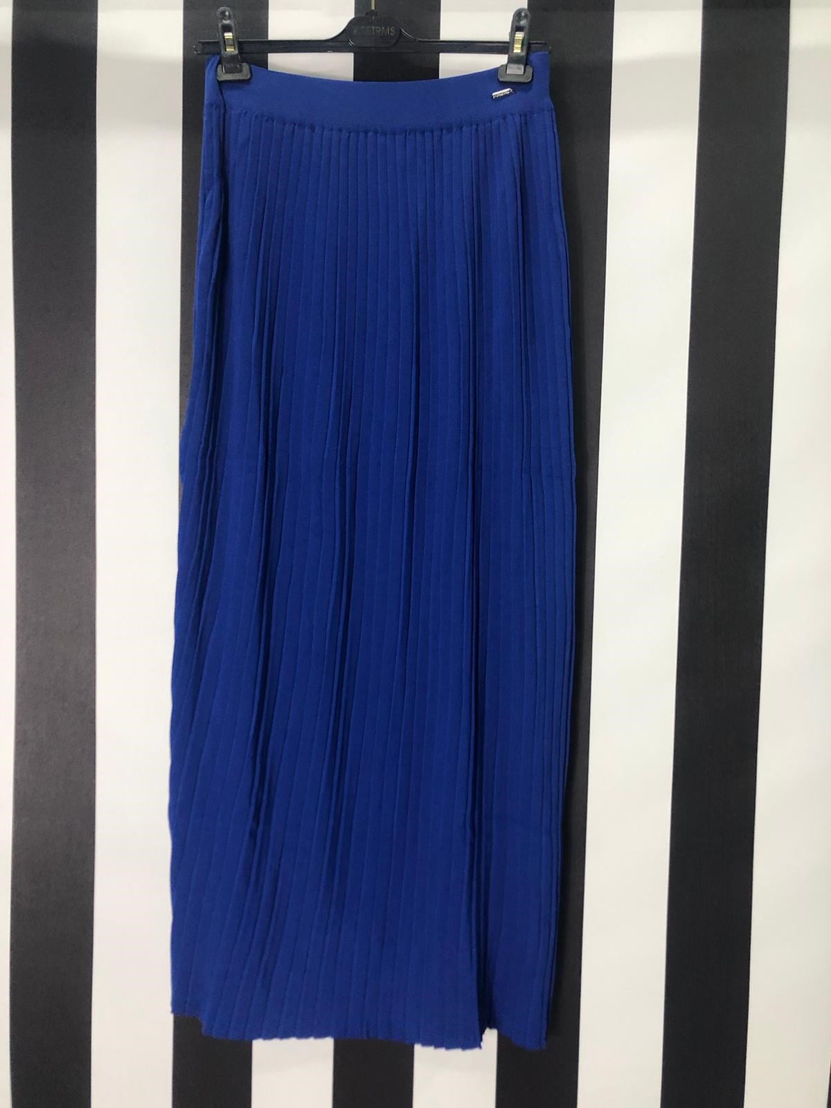 Rayon Lastikli Piliseli Etek 104 - MAVİ