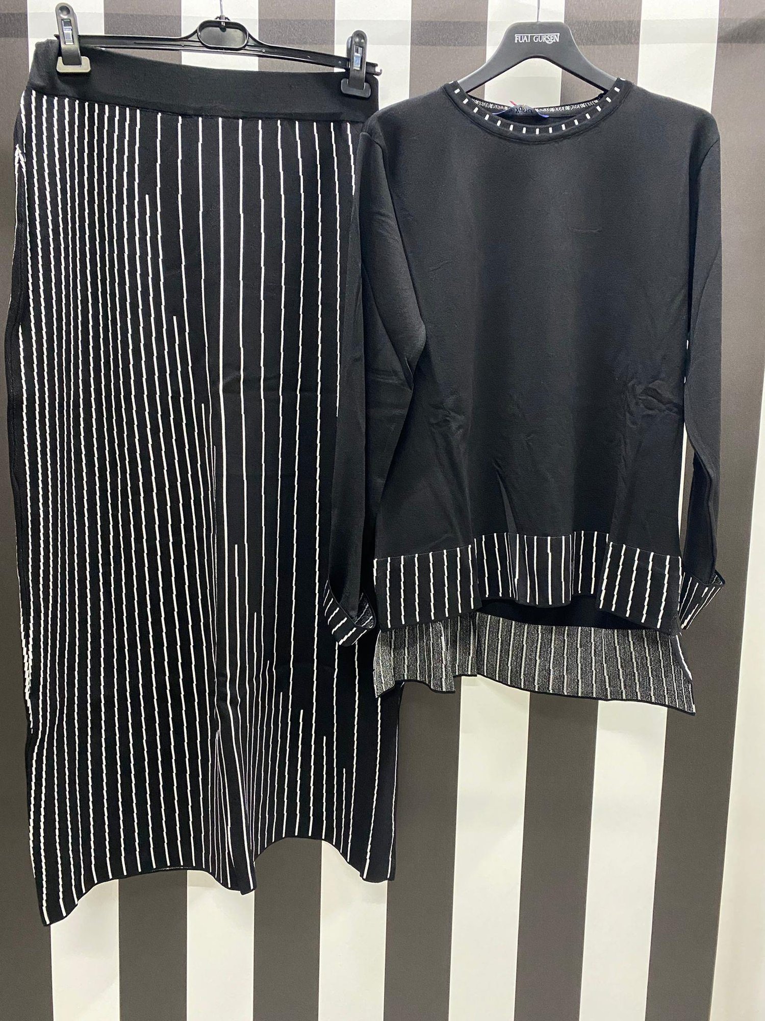 Rayon Pike Örgü Etekli Takım 132 - Beyaz