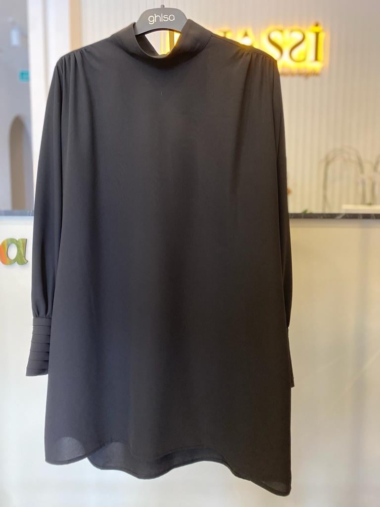 Saten Bluz 4138 - SİYAH