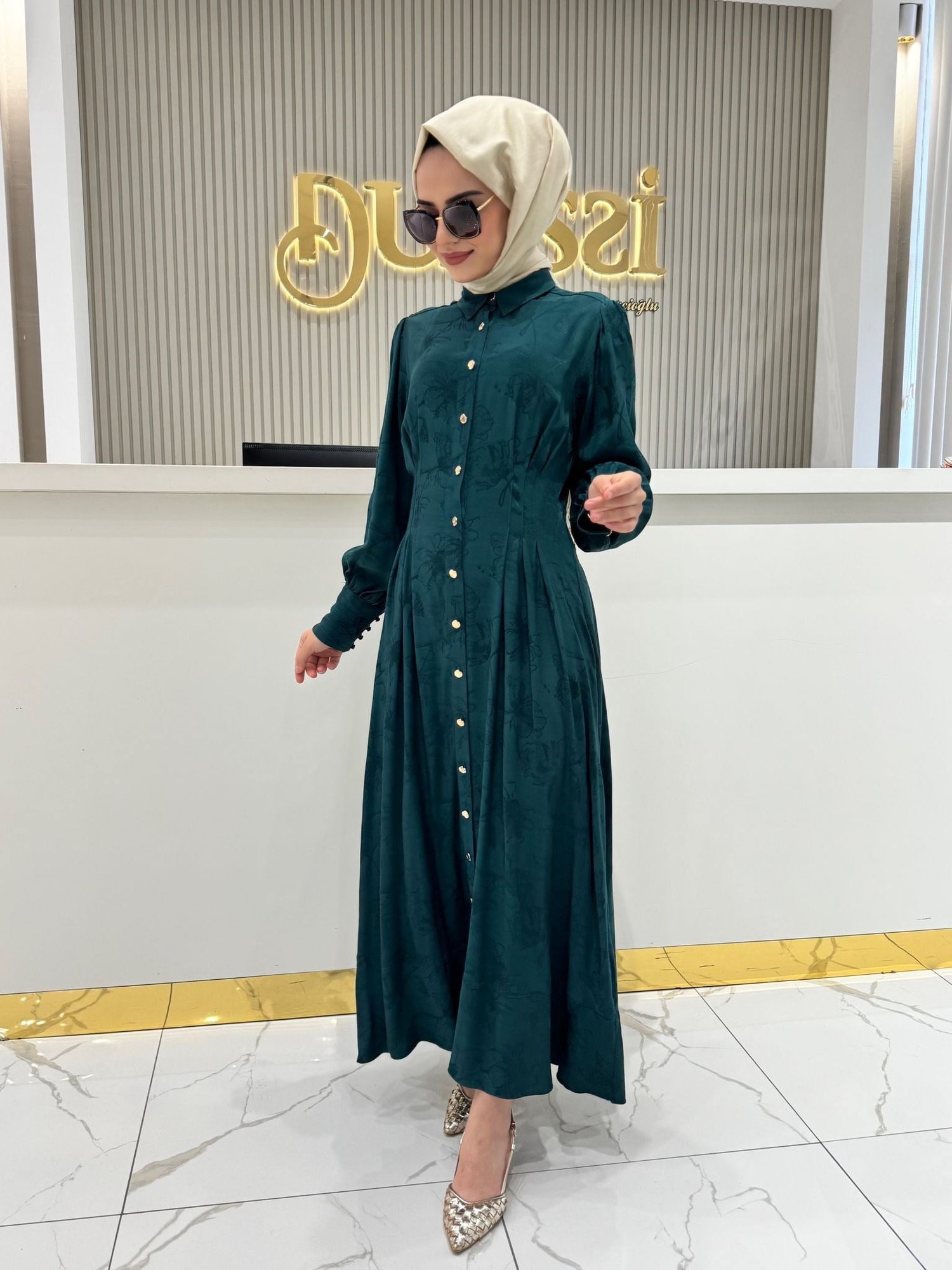 Seçil 10002521311008 Elbise  - YEŞİL