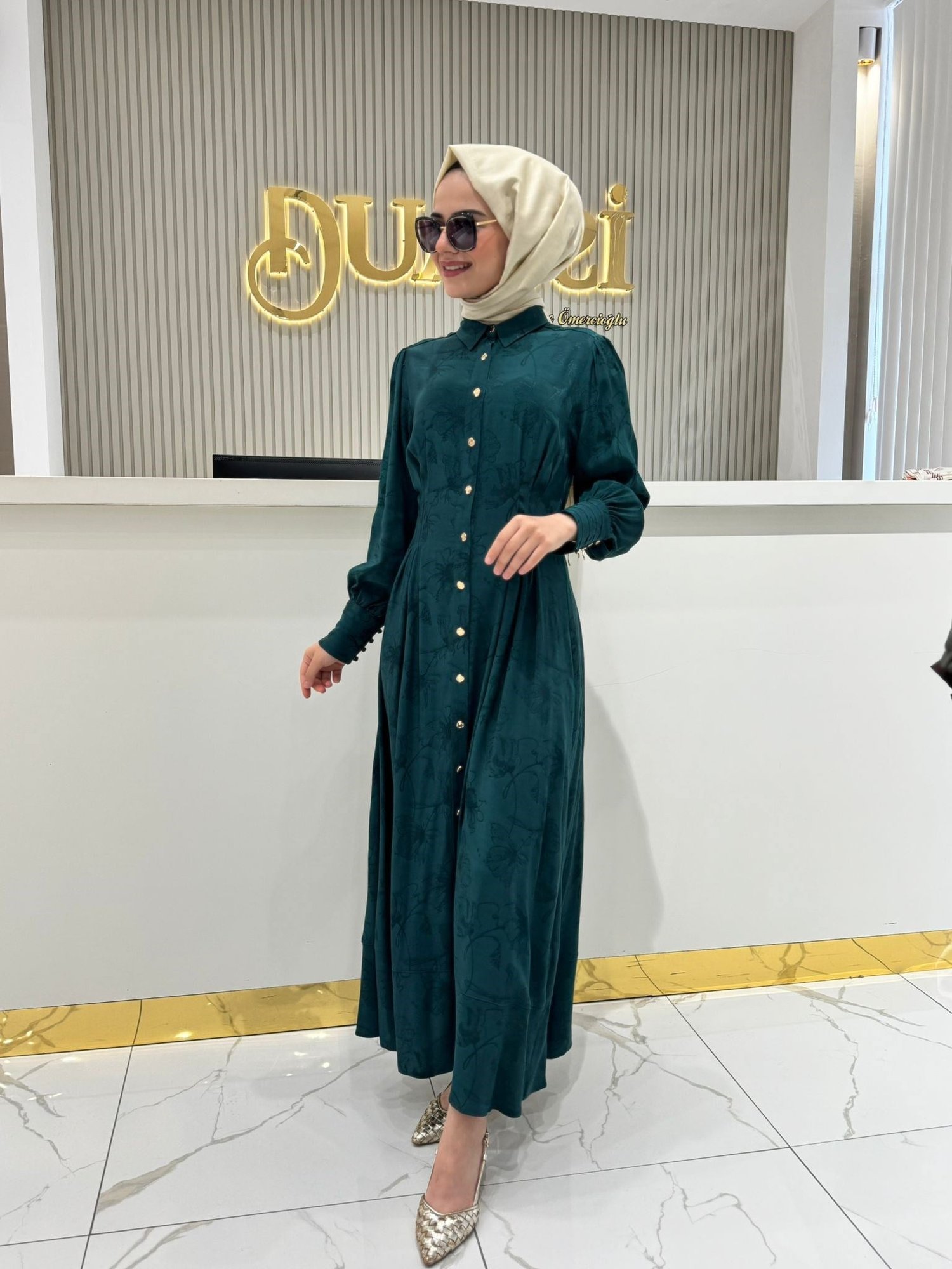 Seçil 10002521311008 Elbise  - YEŞİL