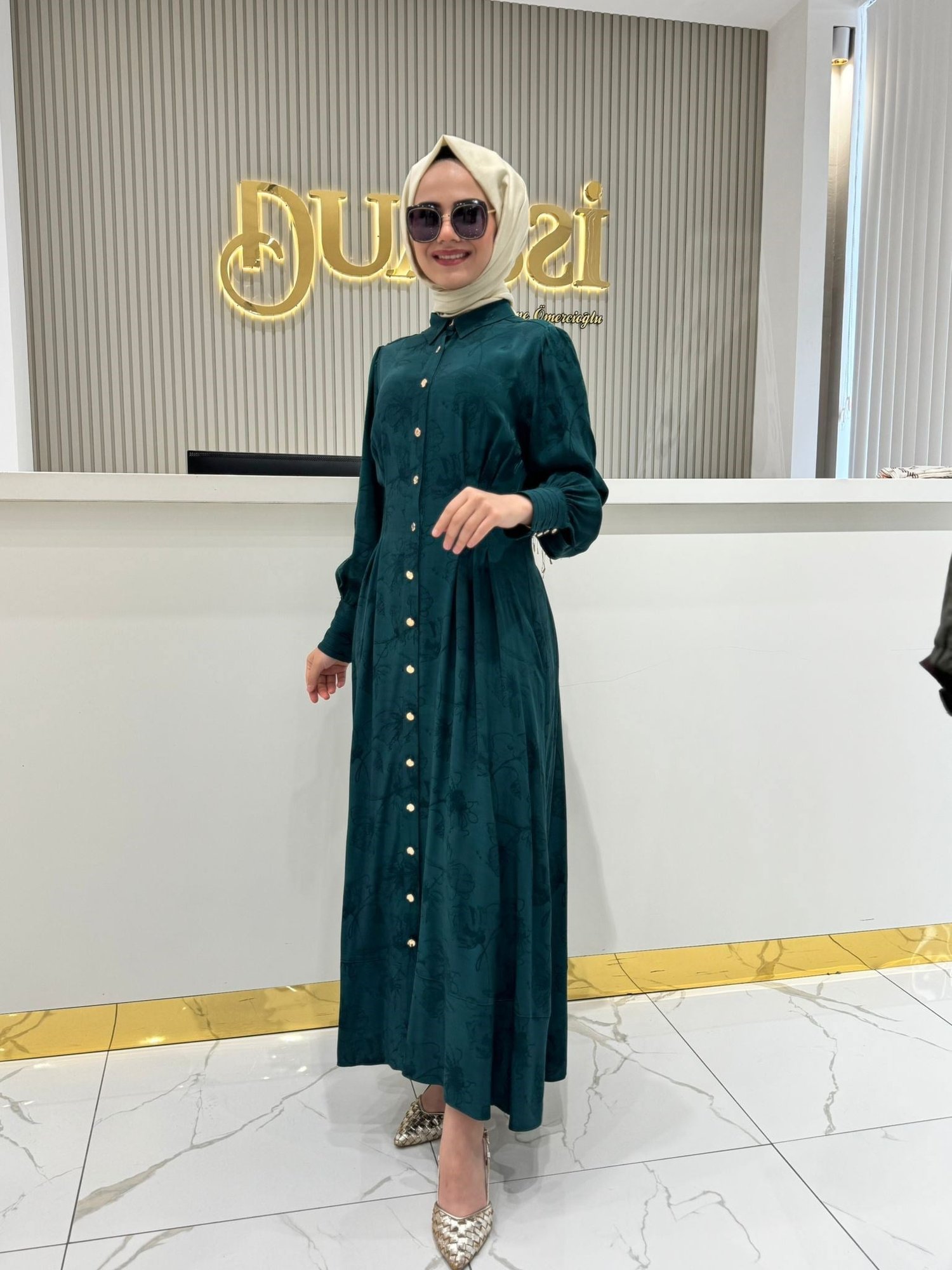 Seçil 10002521311008 Elbise  - YEŞİL