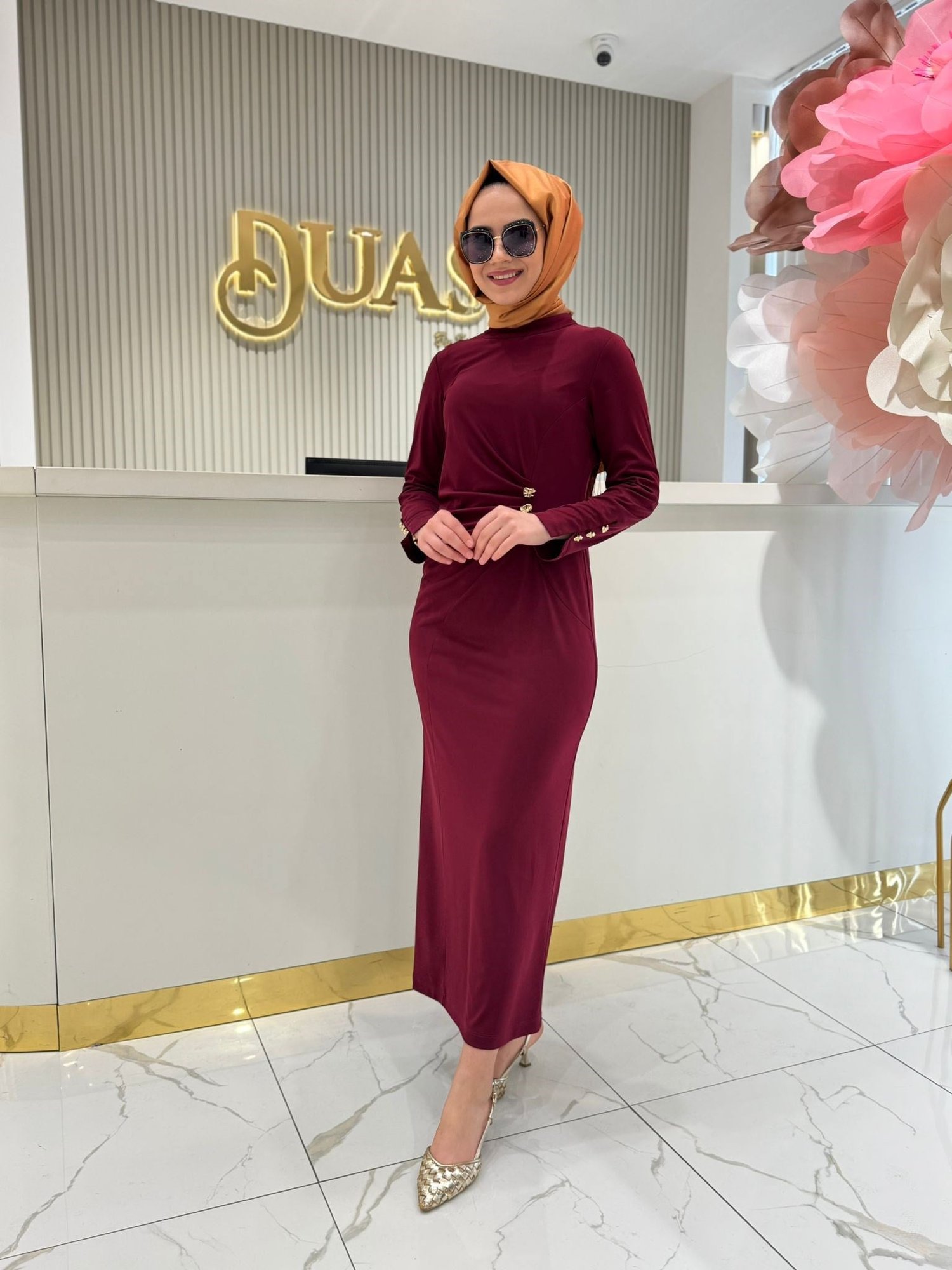 Seçil 10002521311023 Şık Elbise  - Bordo