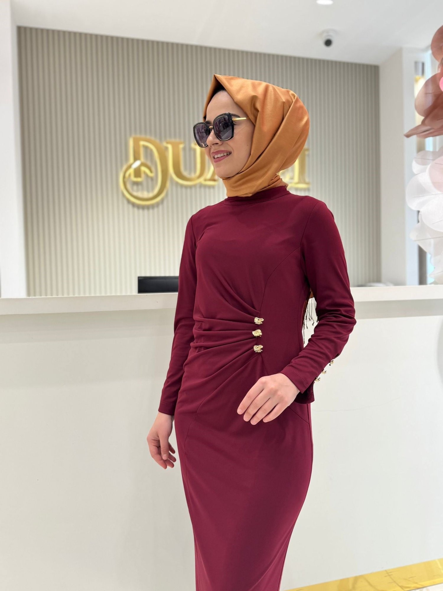 Seçil 10002521311023 Şık Elbise  - Bordo