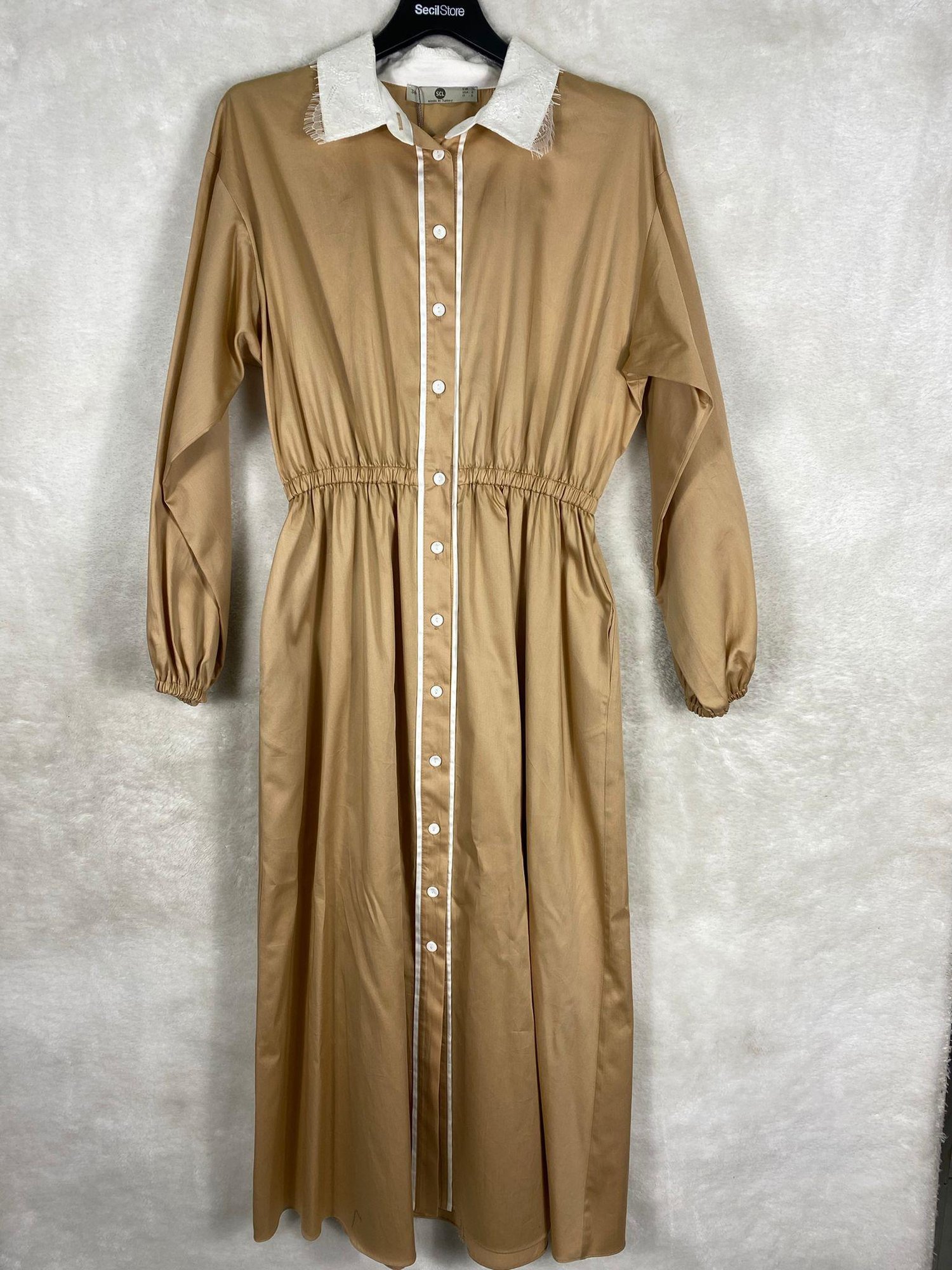 Seçil Beli Kuşaklı Elbise 1018 - TAŞ