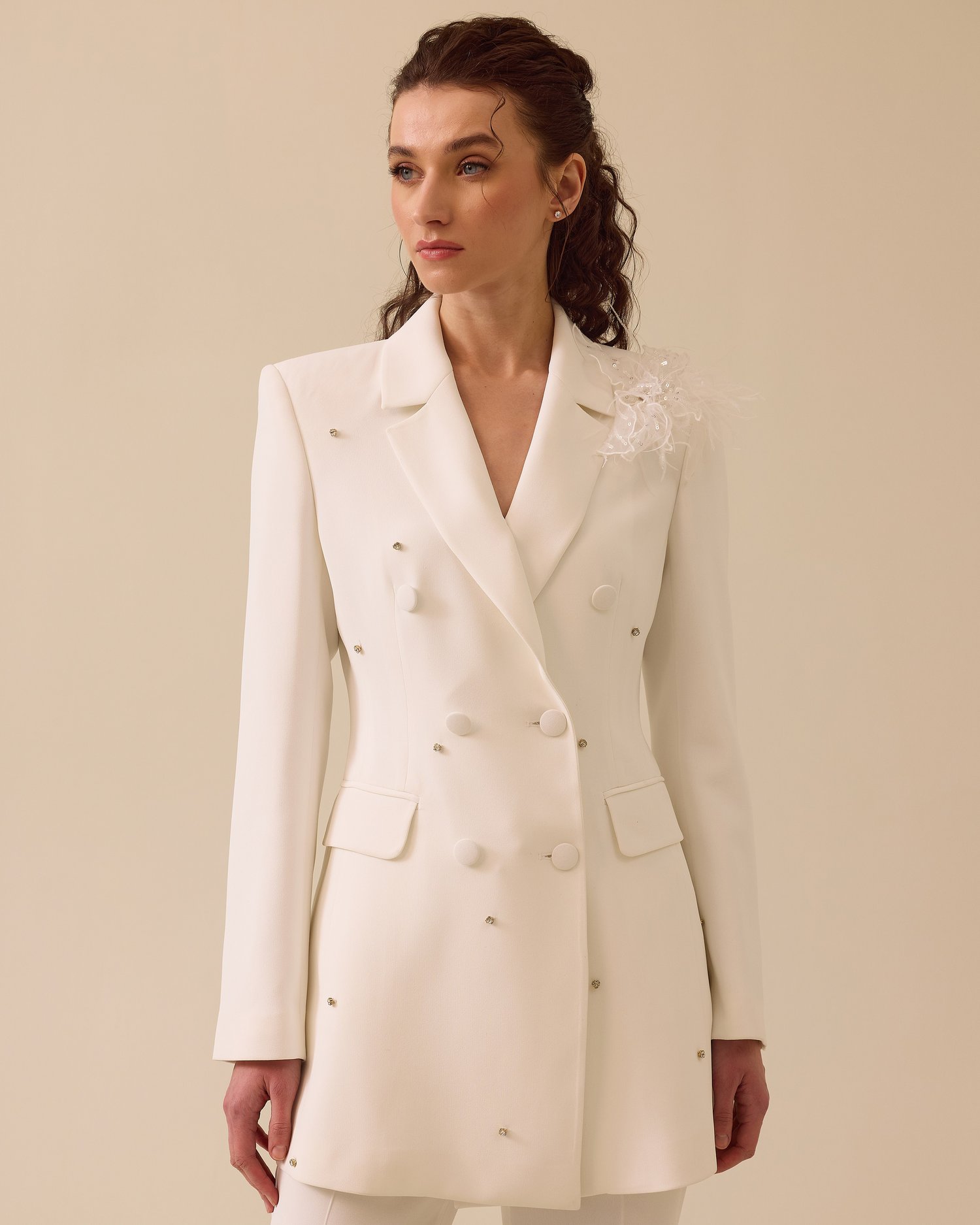 Seçil Blazer Takım 1015 - EKRU