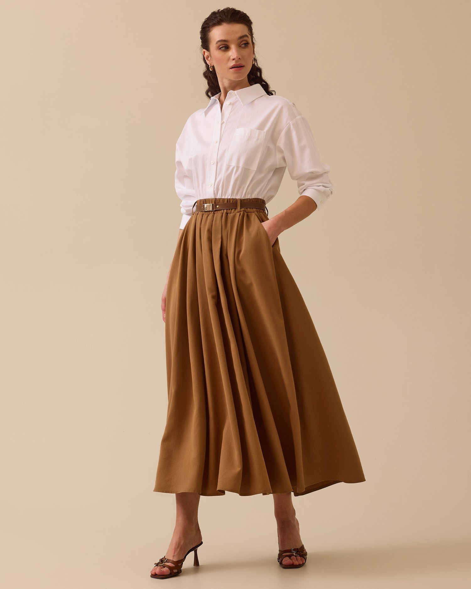 Seçil Gömlek Elbise 1010 - TABA