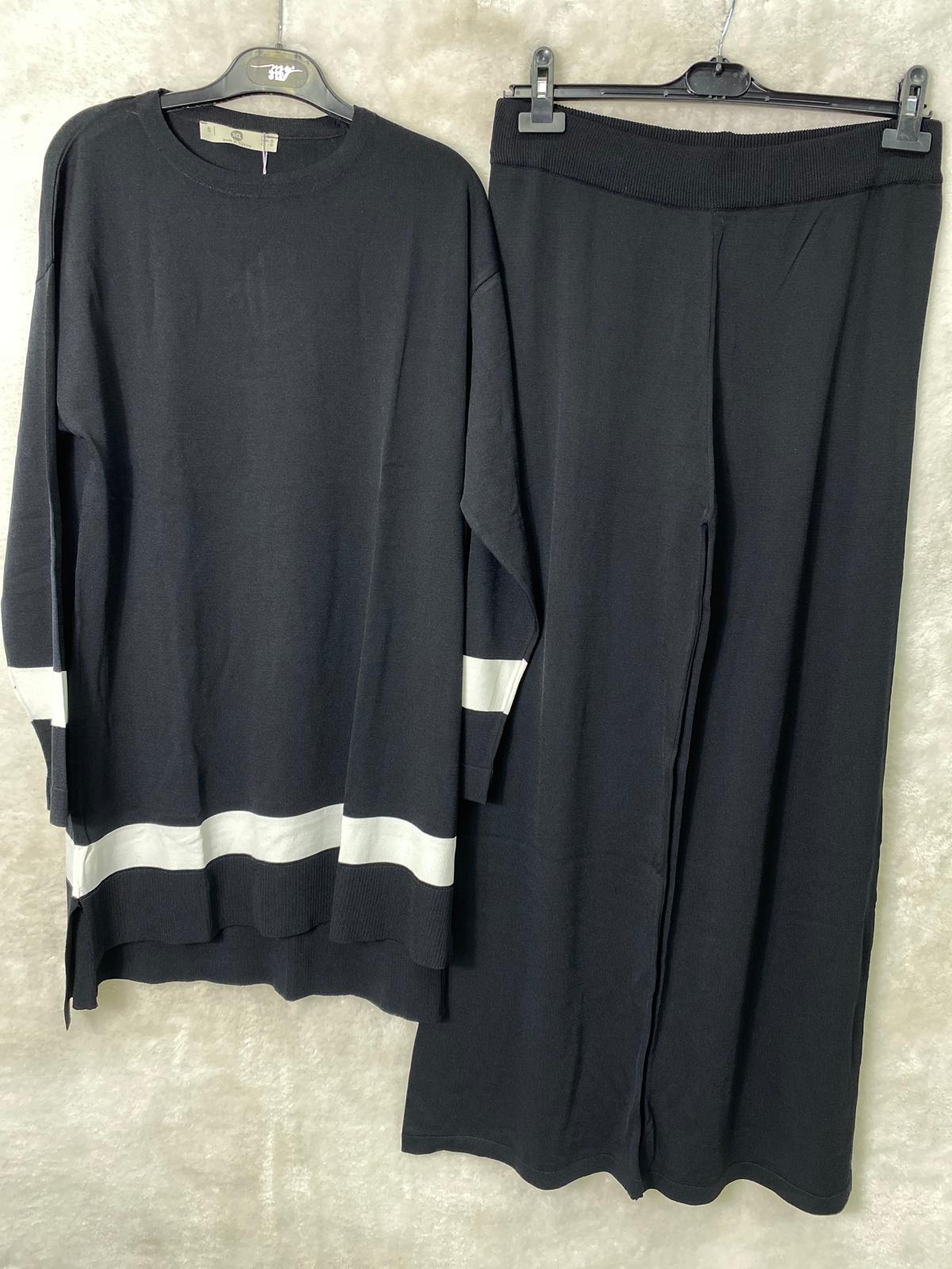 Seçil Store Çizgili Takım 1005 - SİYAH