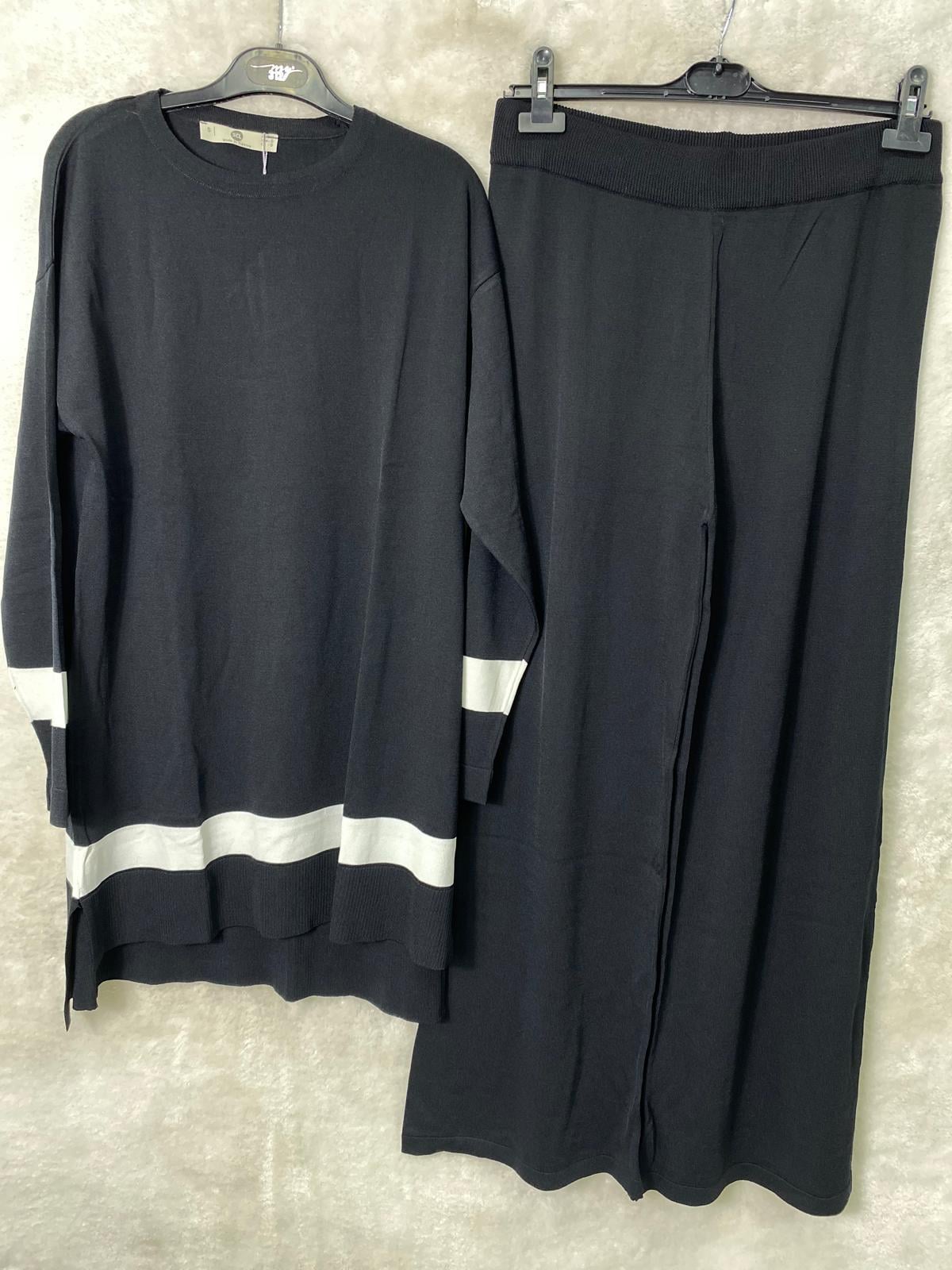 Seçil Store Çizgili Takım 1005 - SİYAH