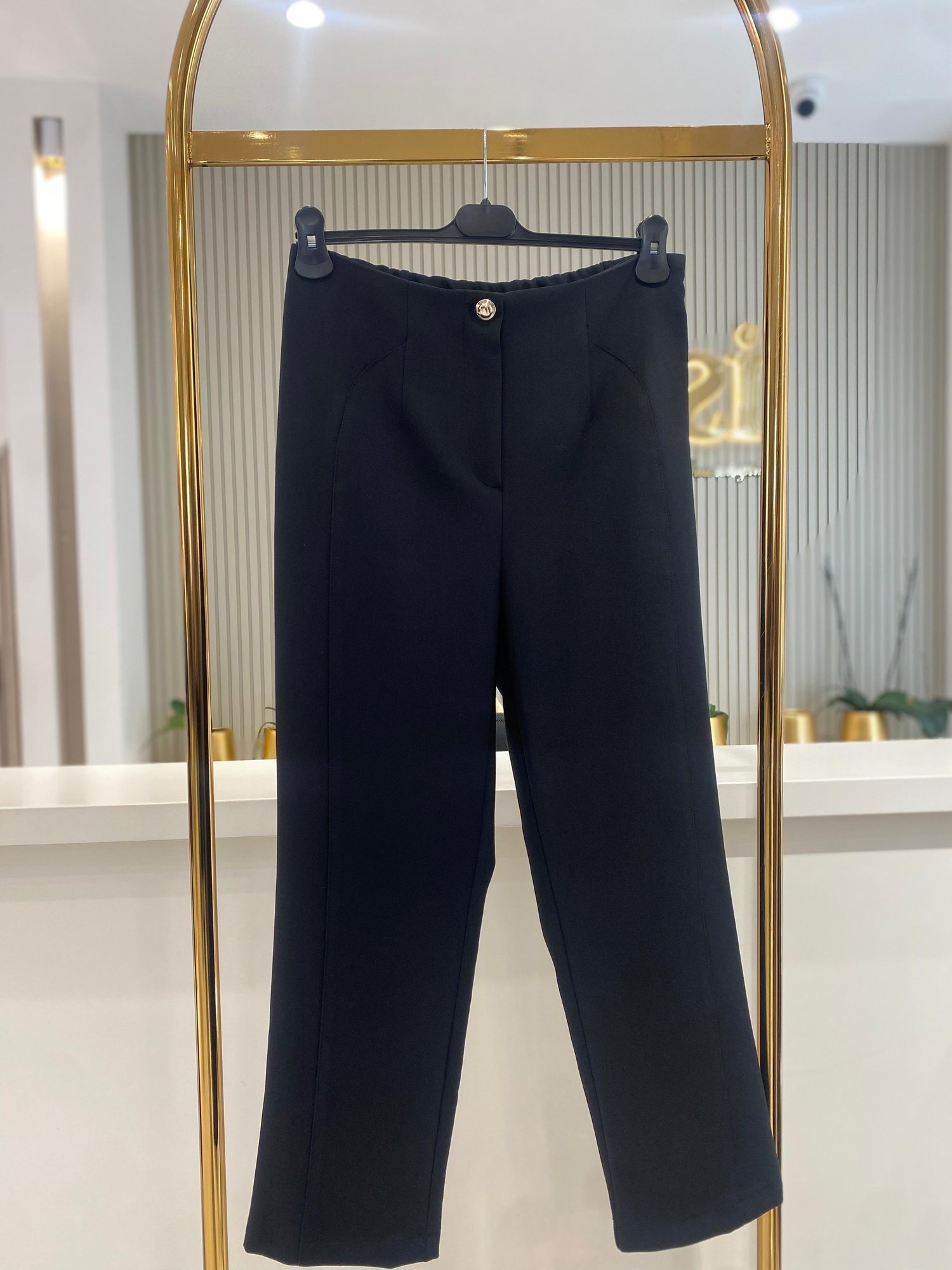 Sentez 5603 Milano Boru Paça Pantolon  - SİYAH