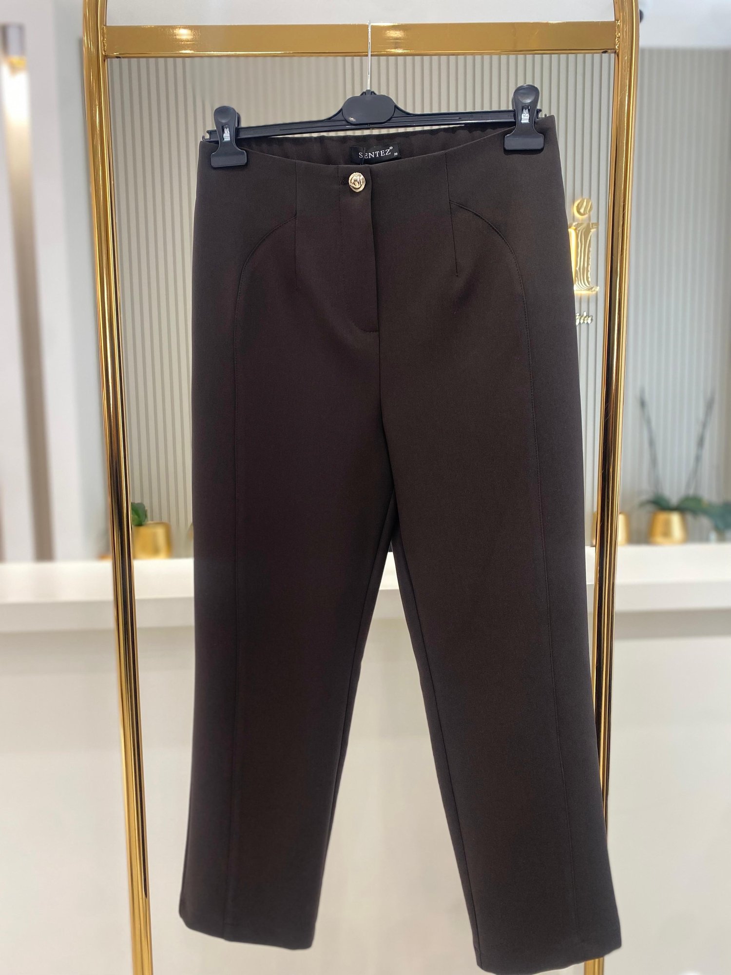 Sentez 5603 Milano Boru Paça Pantolon  - KAHVE