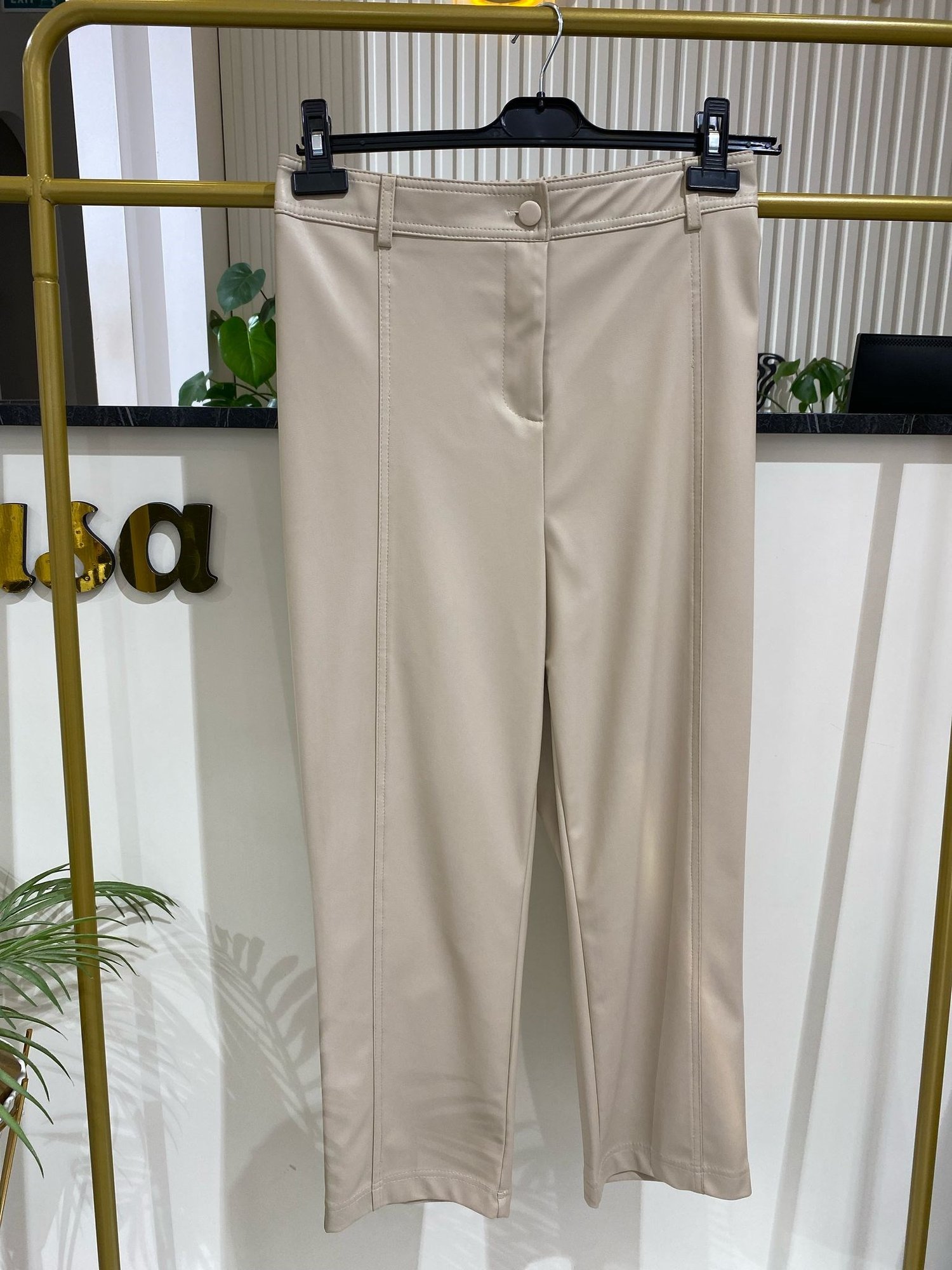Sentez Arkası Lastikli Önü Dikişli Boru Paça Pantolon 5543 - TAŞ