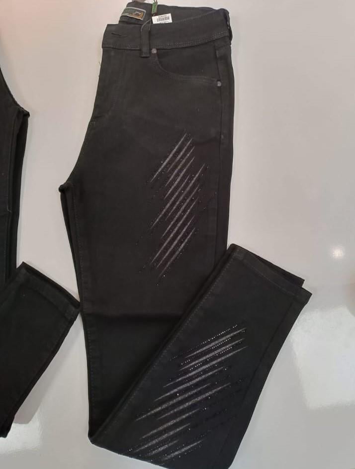 Taş Detaylı Pantolon 0 - SİYAH
