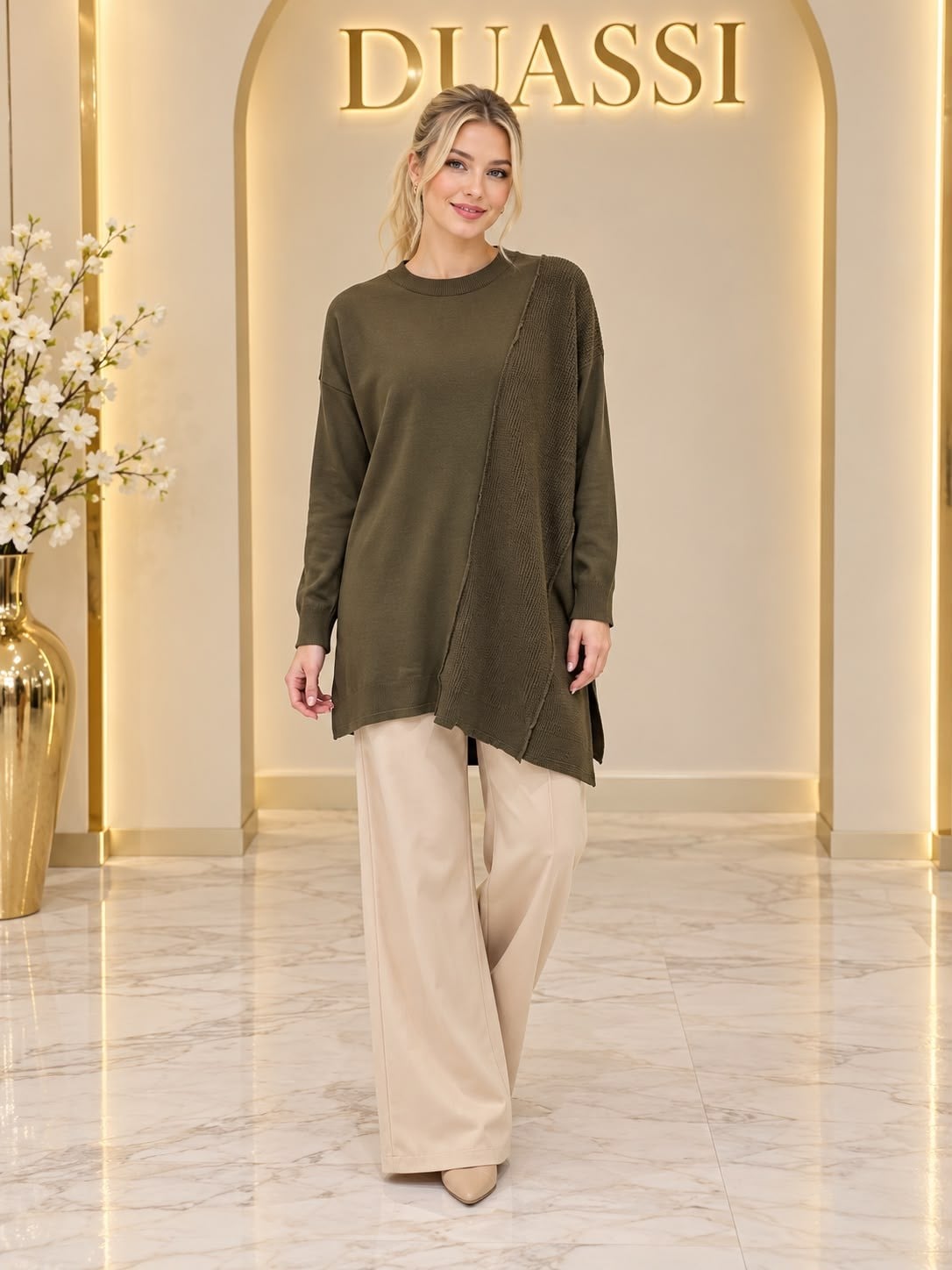 Tığ Triko Tnk.21872.1 - Örgü Detaylı Rayon Tunik